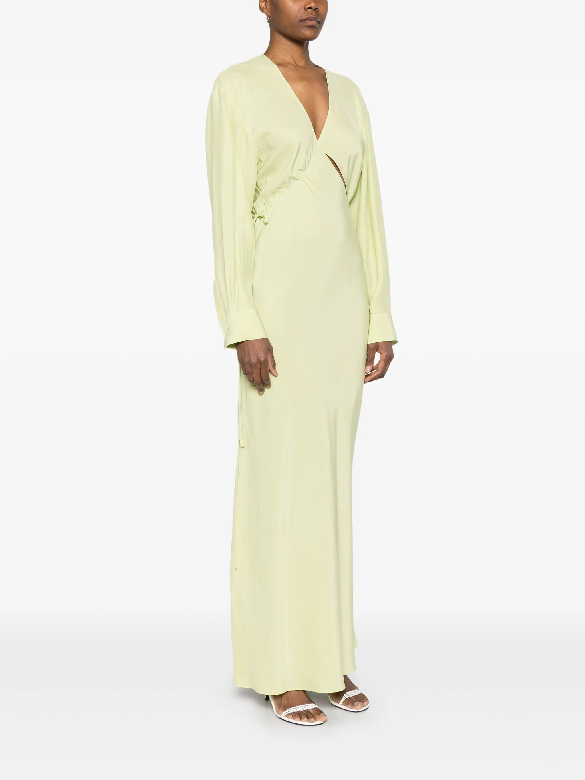 cross-cut silk maxi dress