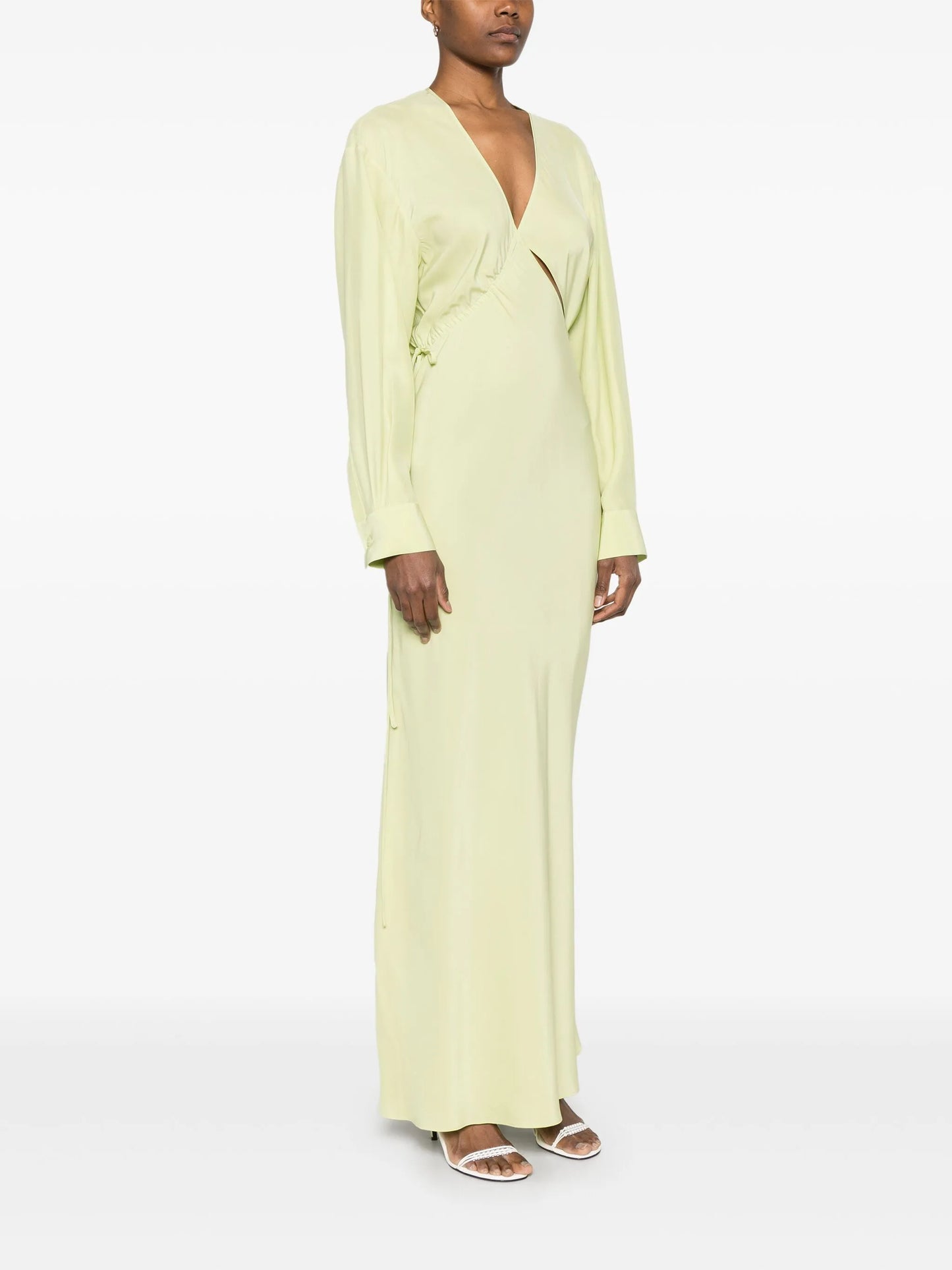 cross-cut silk maxi dress