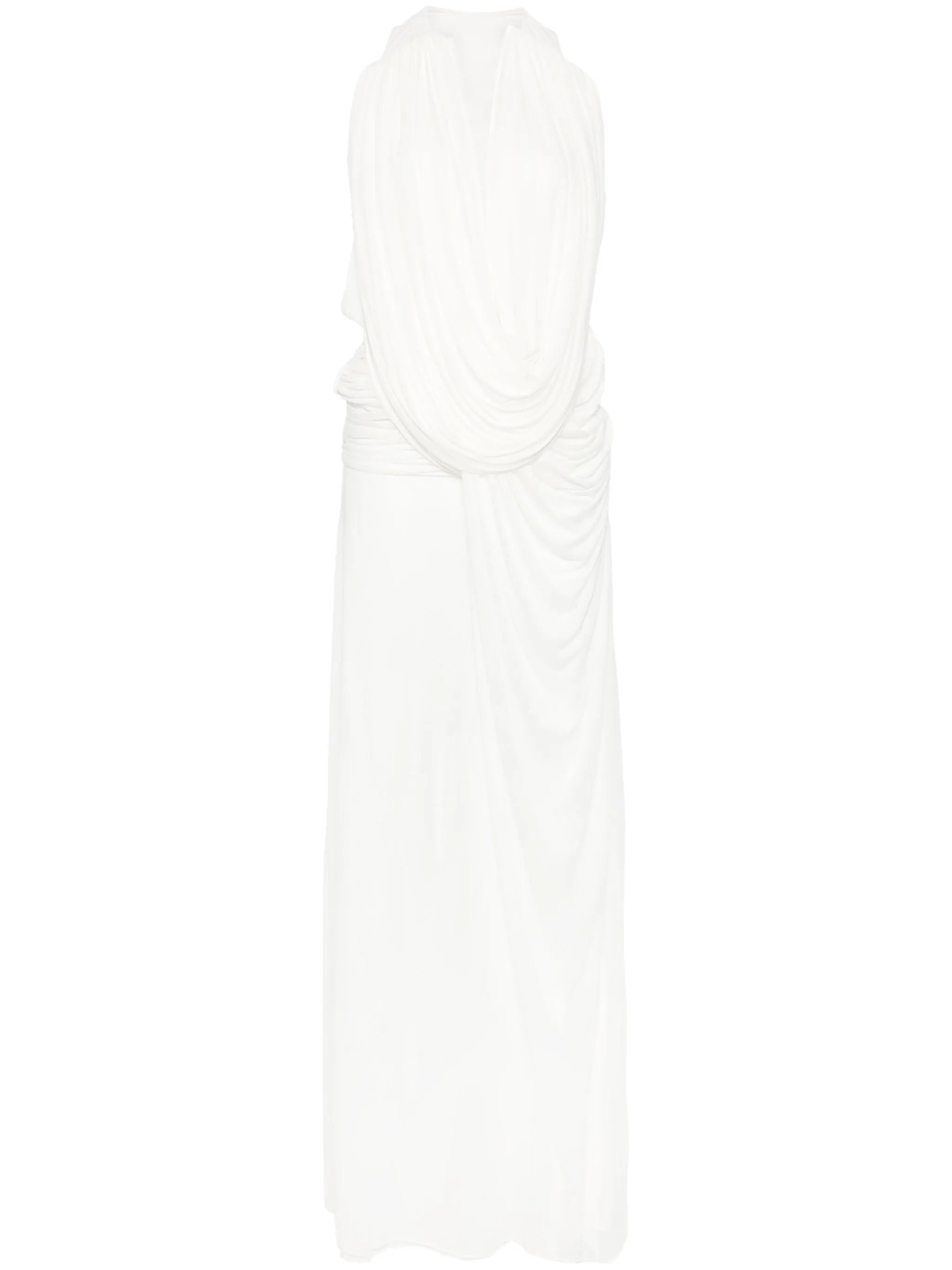 ripple draped maxi dress