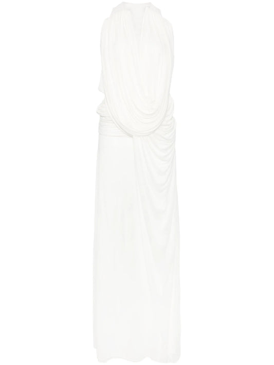 ripple draped maxi dress