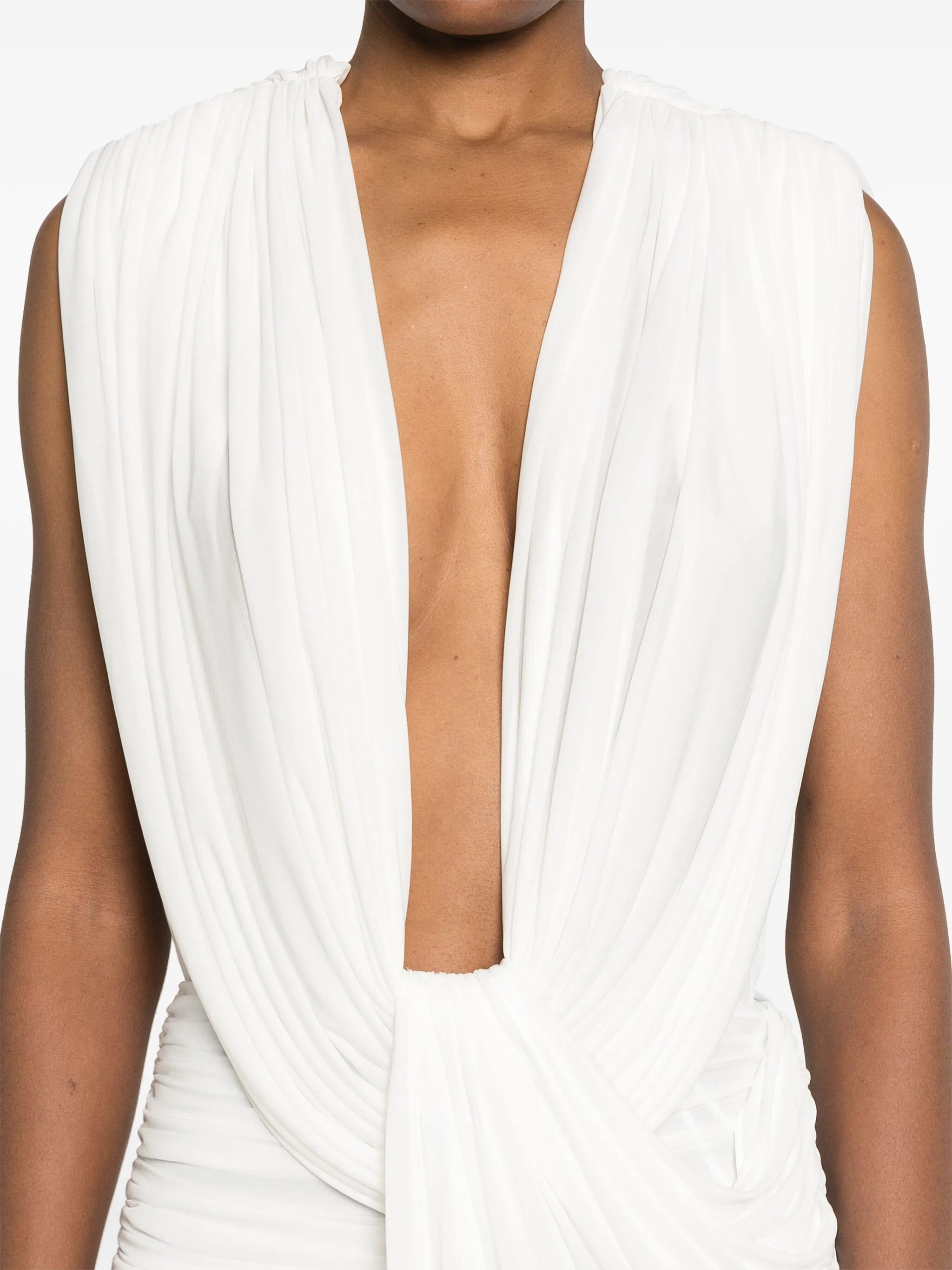 ripple draped maxi dress