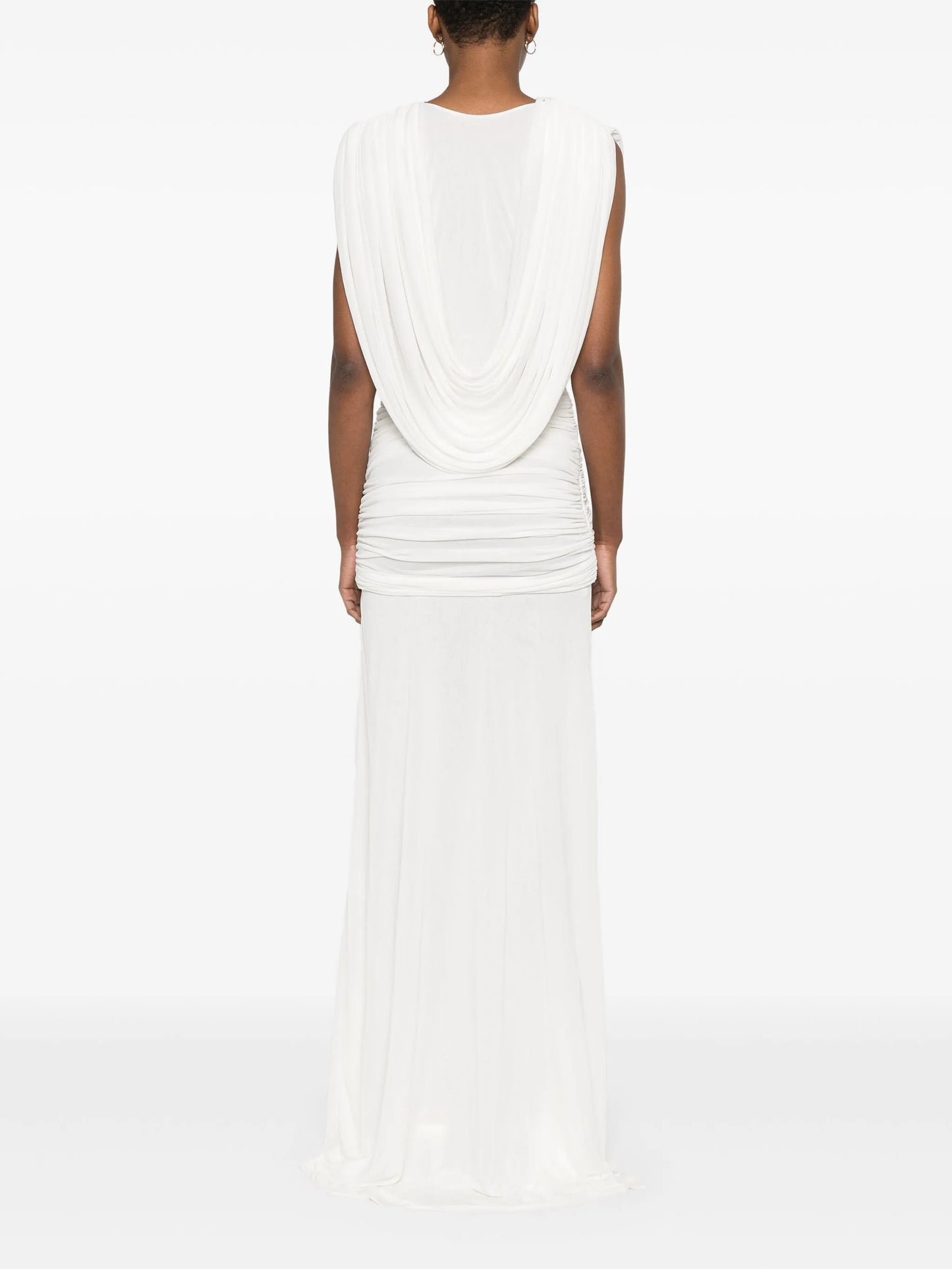 ripple draped maxi dress