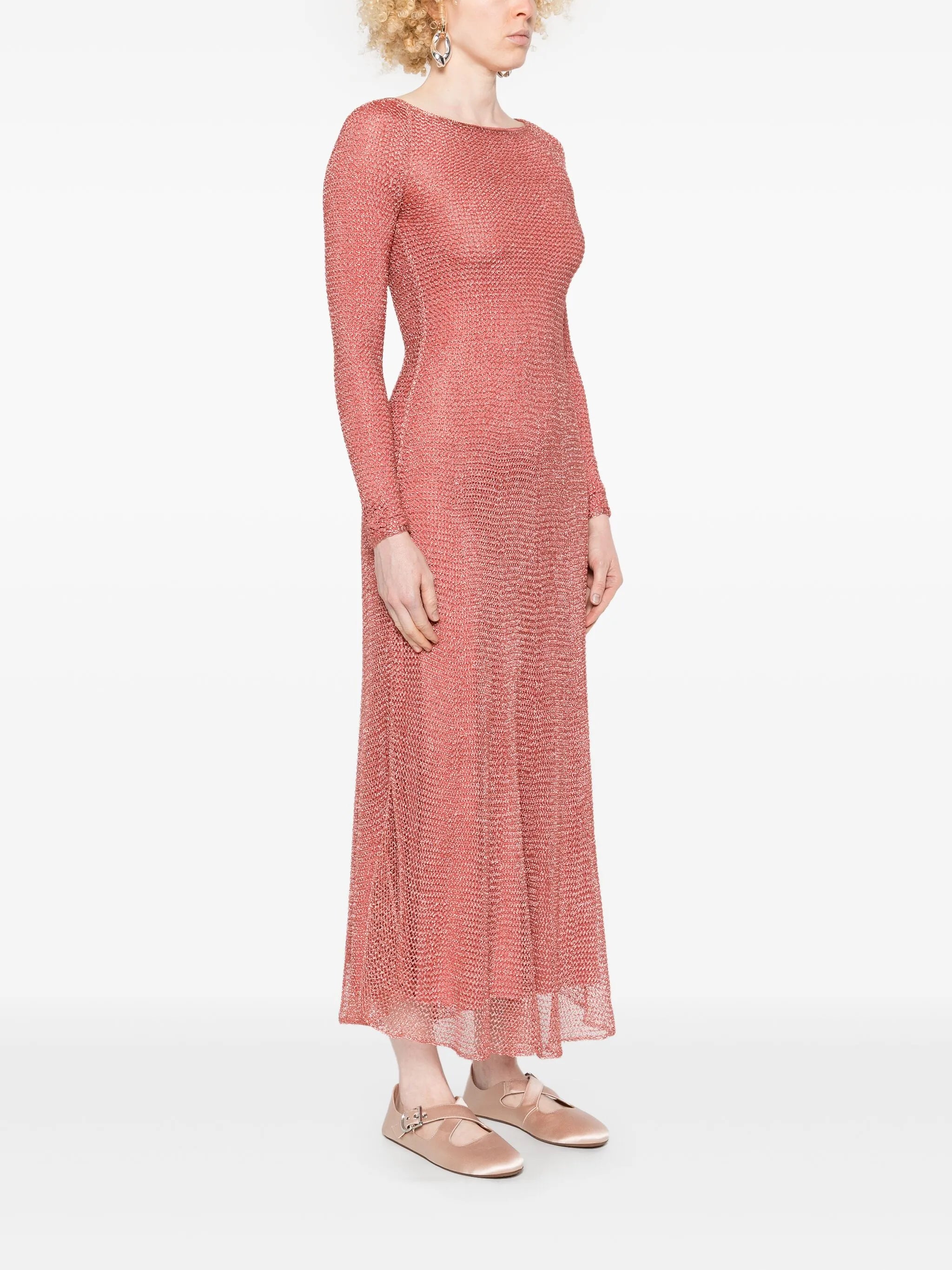 mesh-chain maxi dress