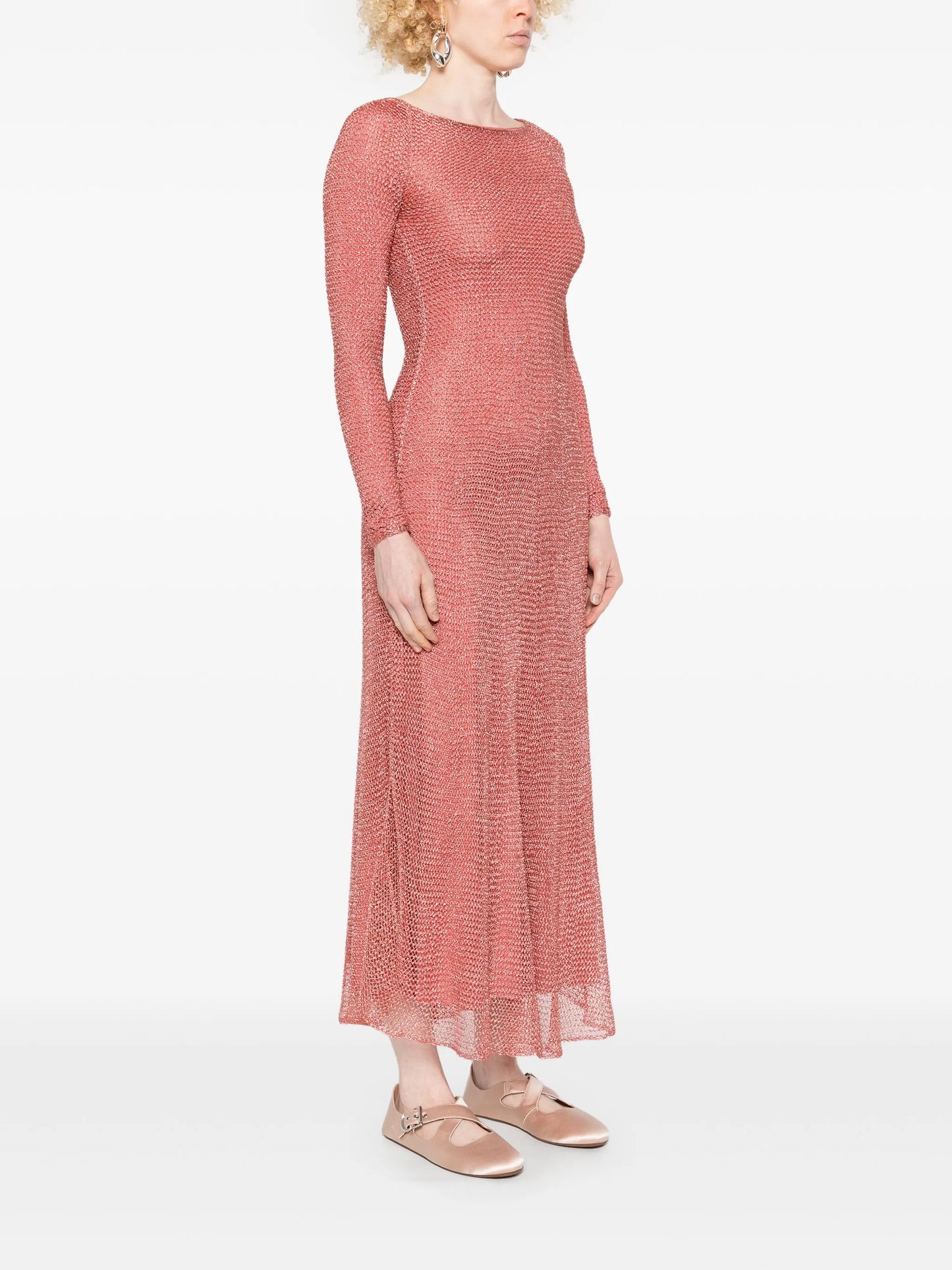 mesh-chain maxi dress
