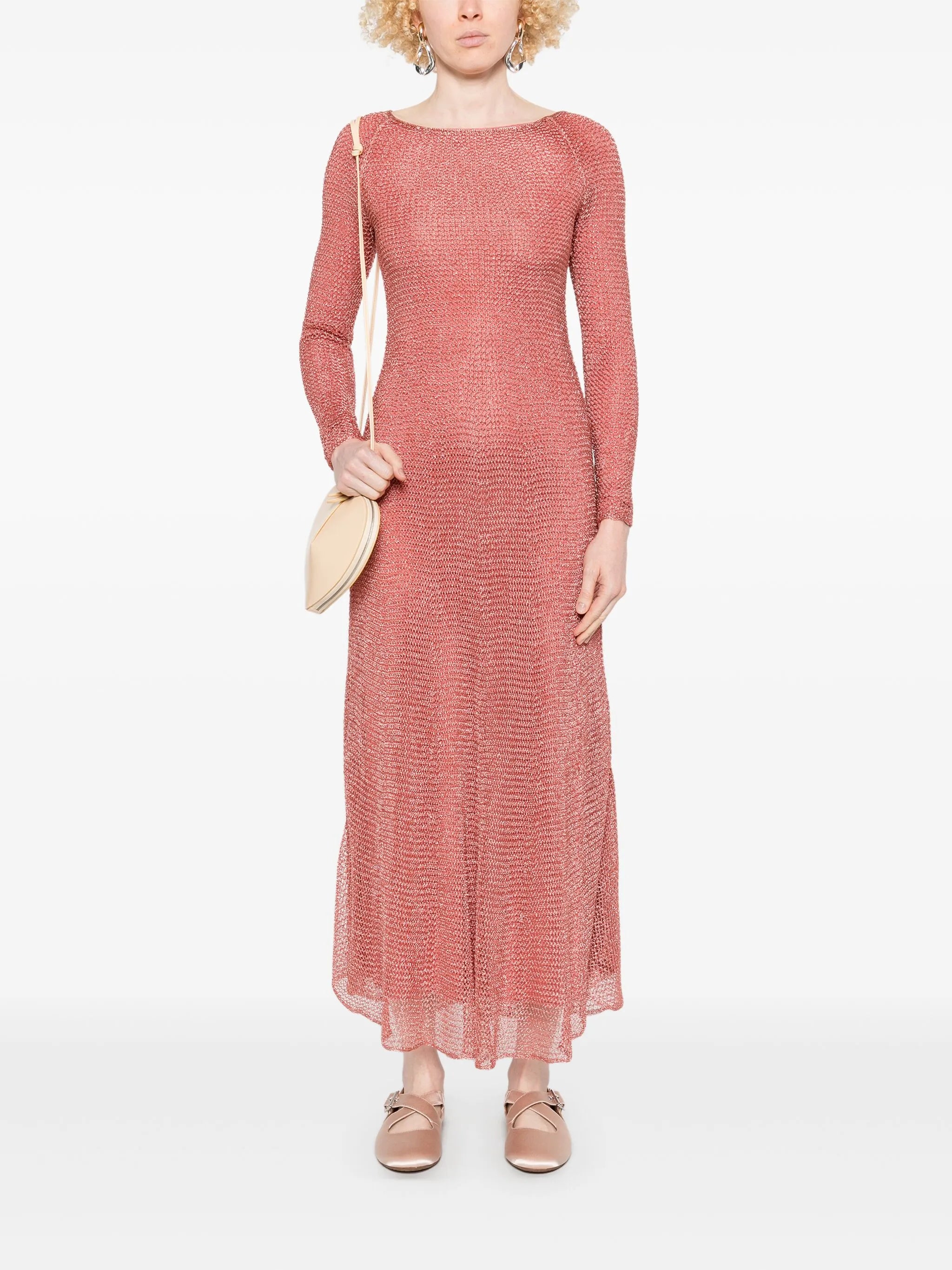 mesh-chain maxi dress