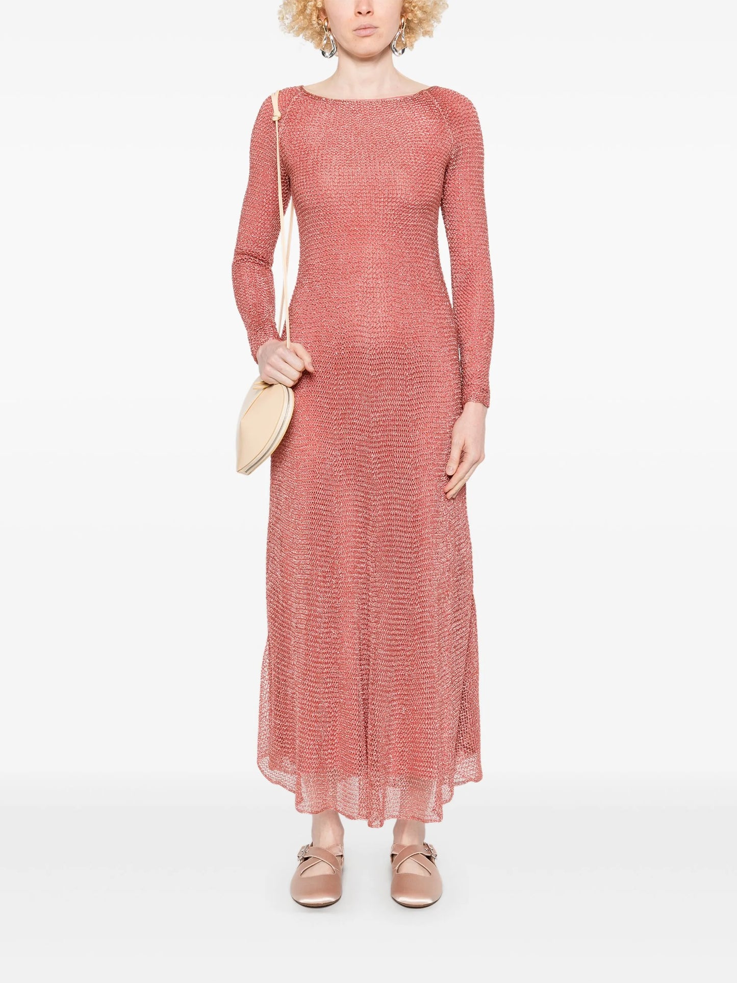 mesh-chain maxi dress