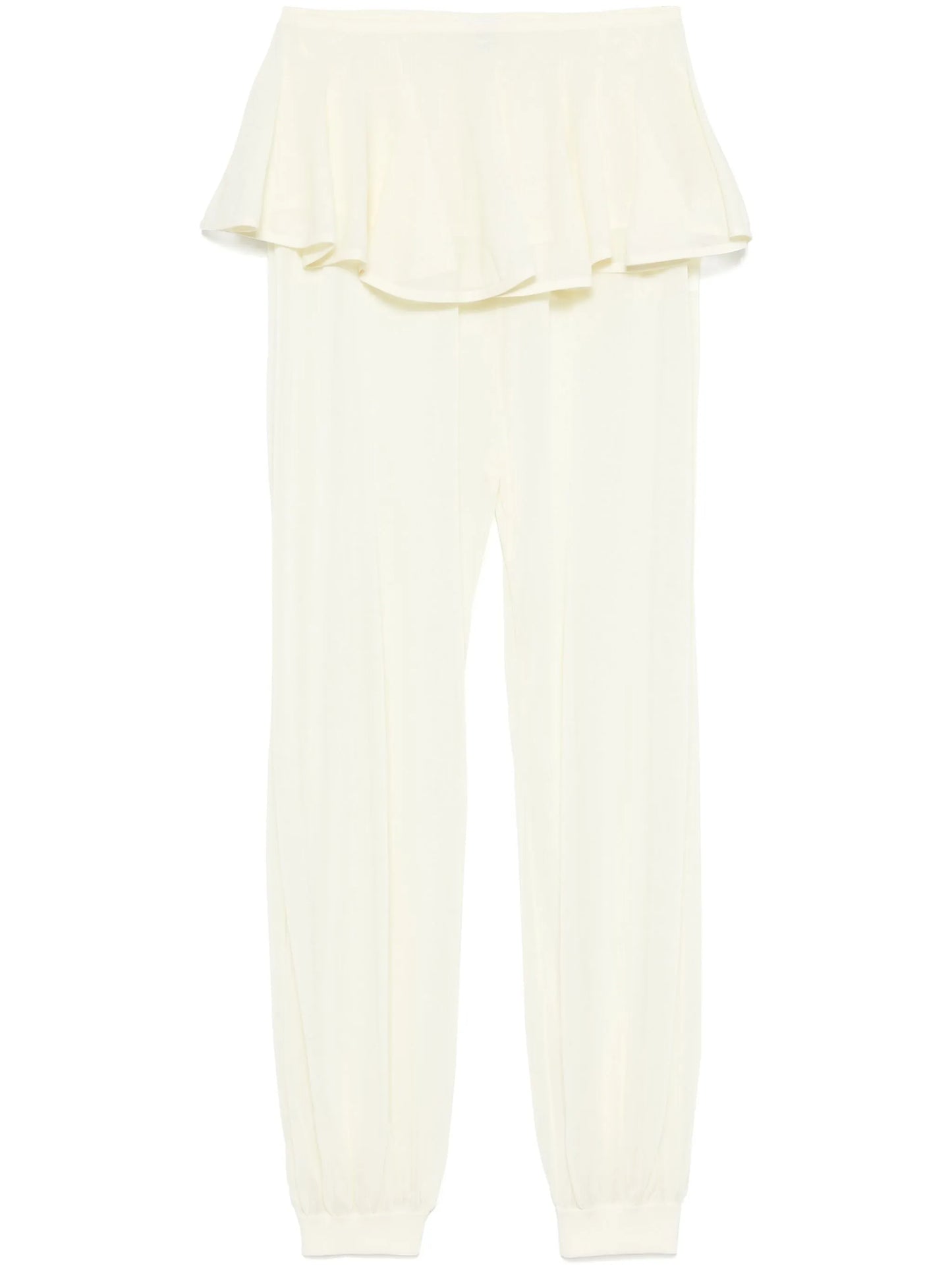 peplum-waist crinoline trousers