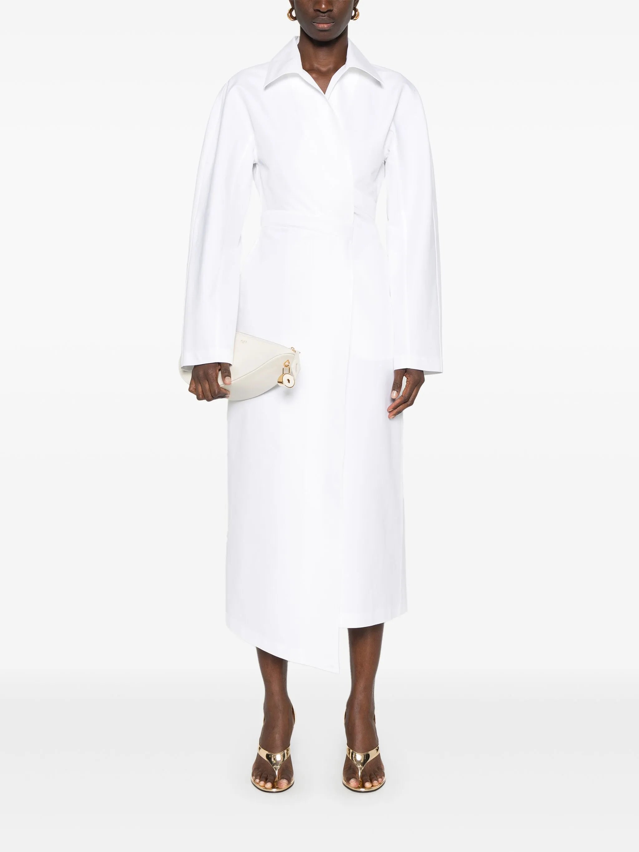 wrap midi dress