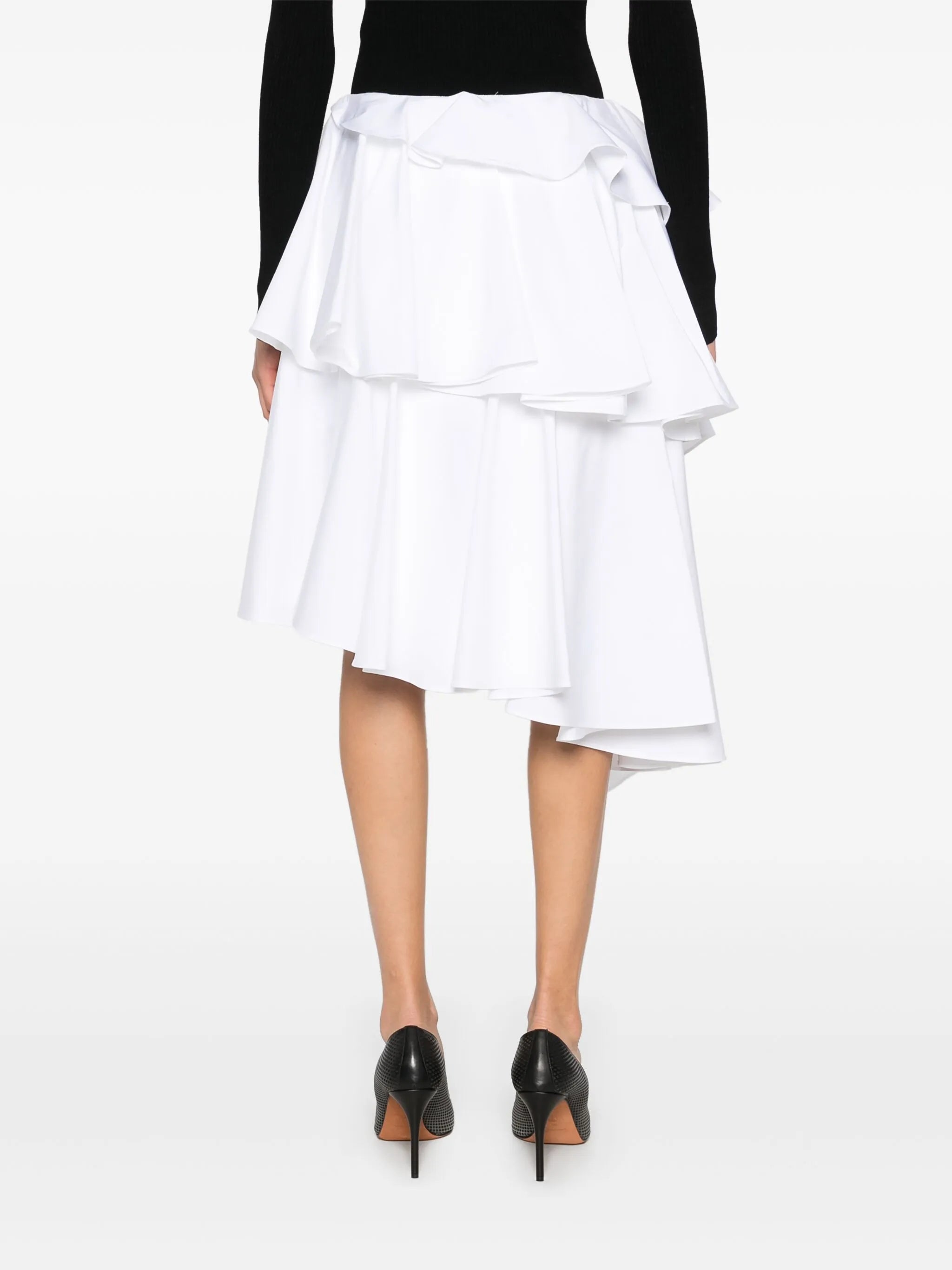 tiered assymetric mini skirt