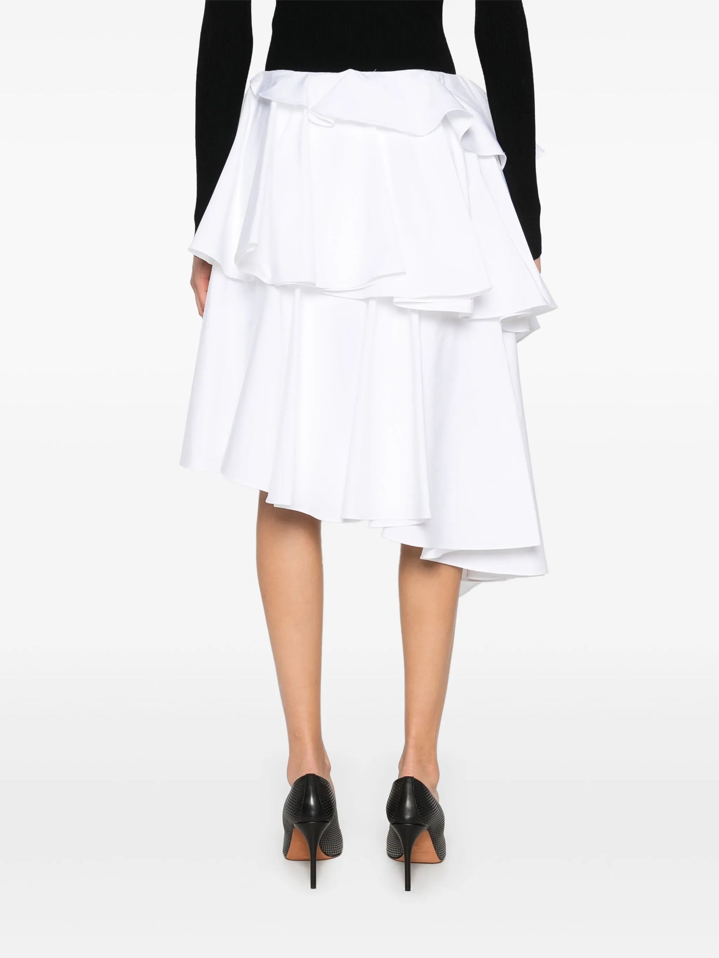 tiered assymetric mini skirt