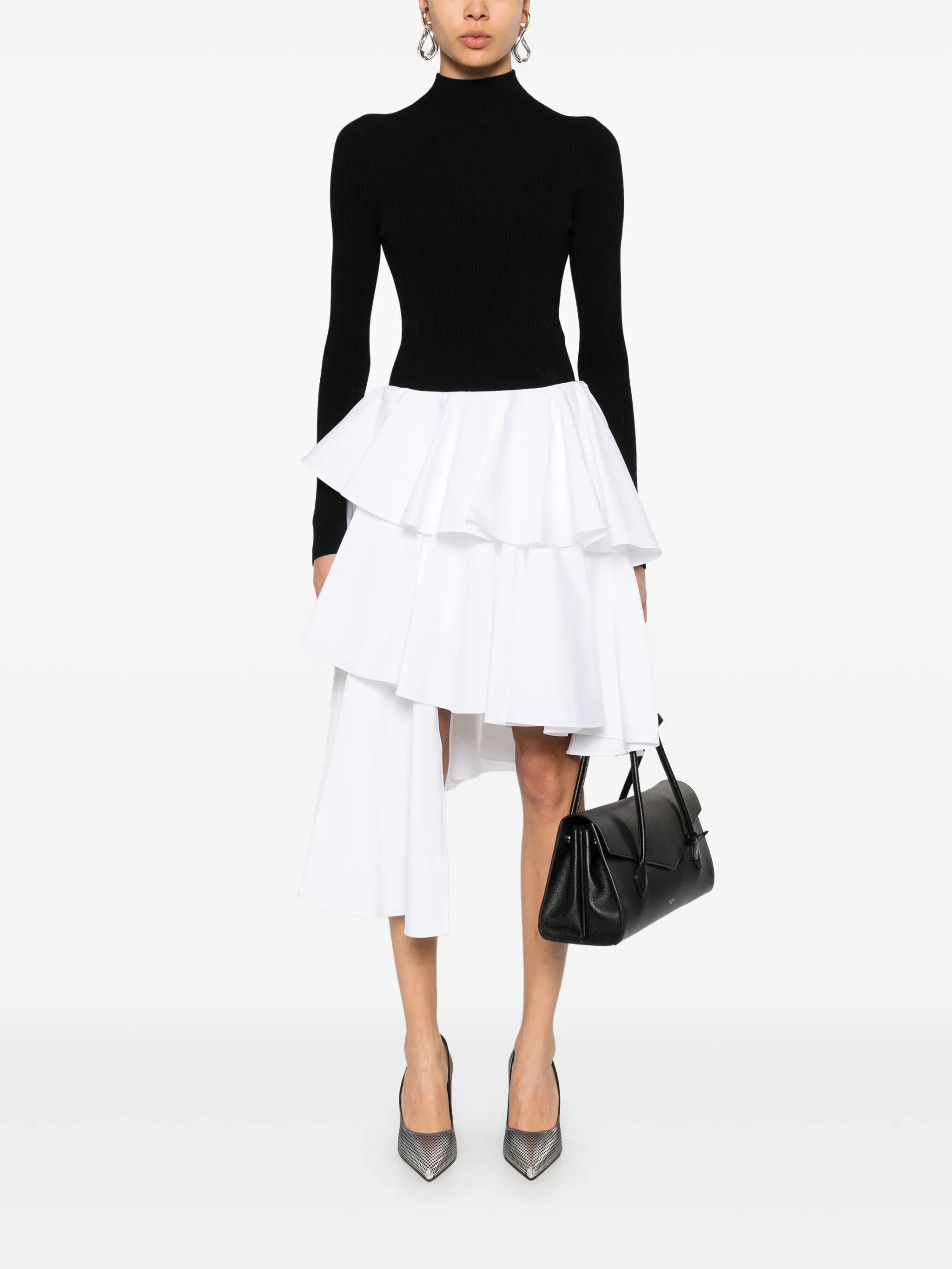 tiered assymetric mini skirt