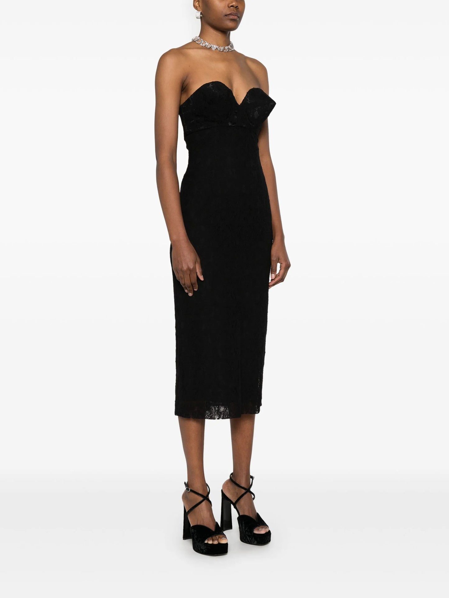 strapless lace dress