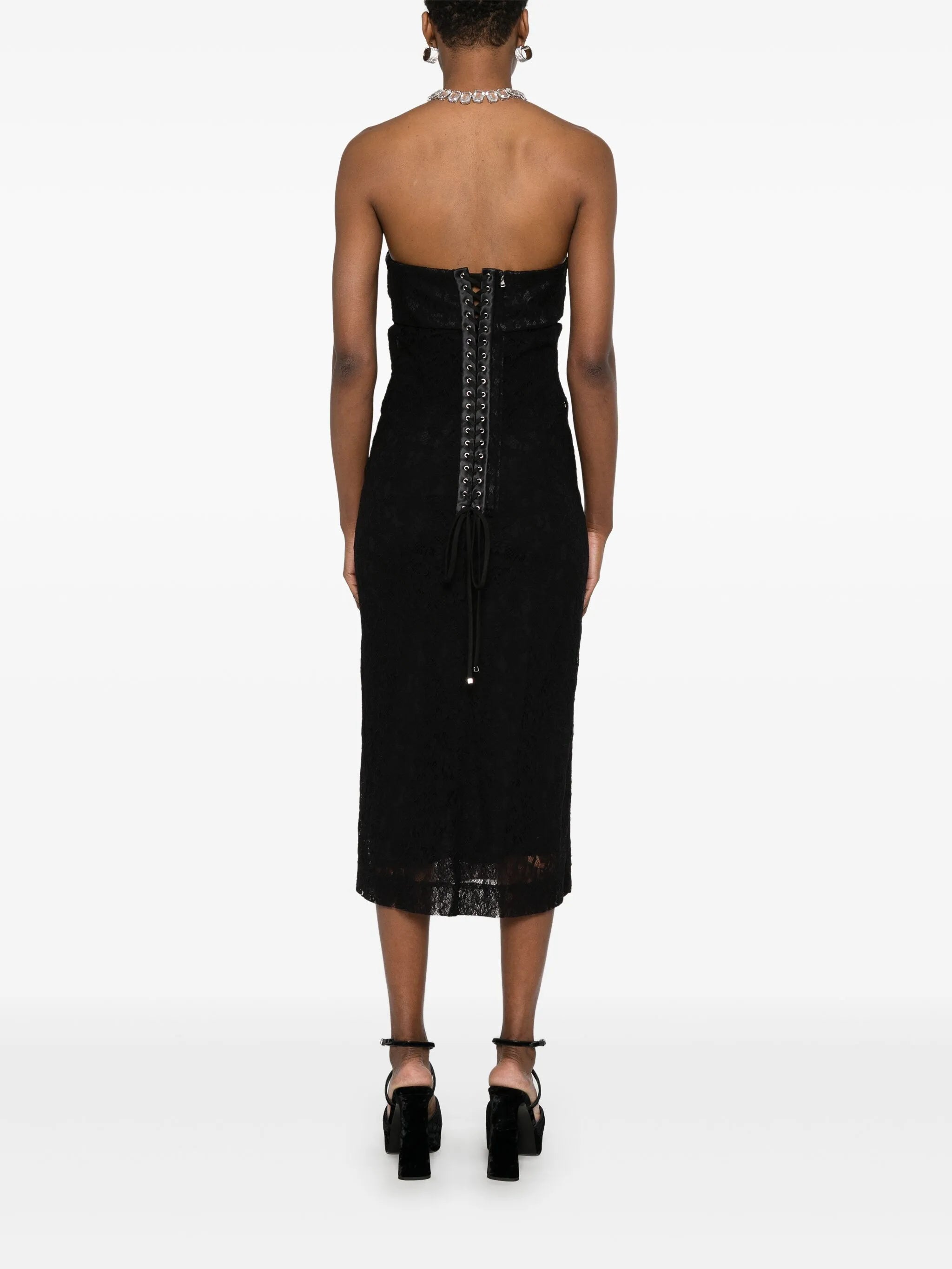 strapless lace dress