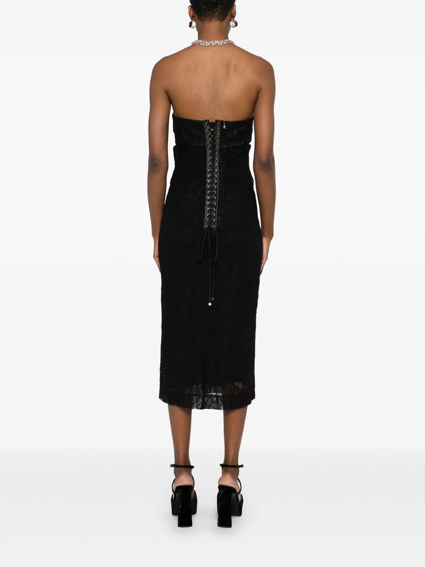 strapless lace dress