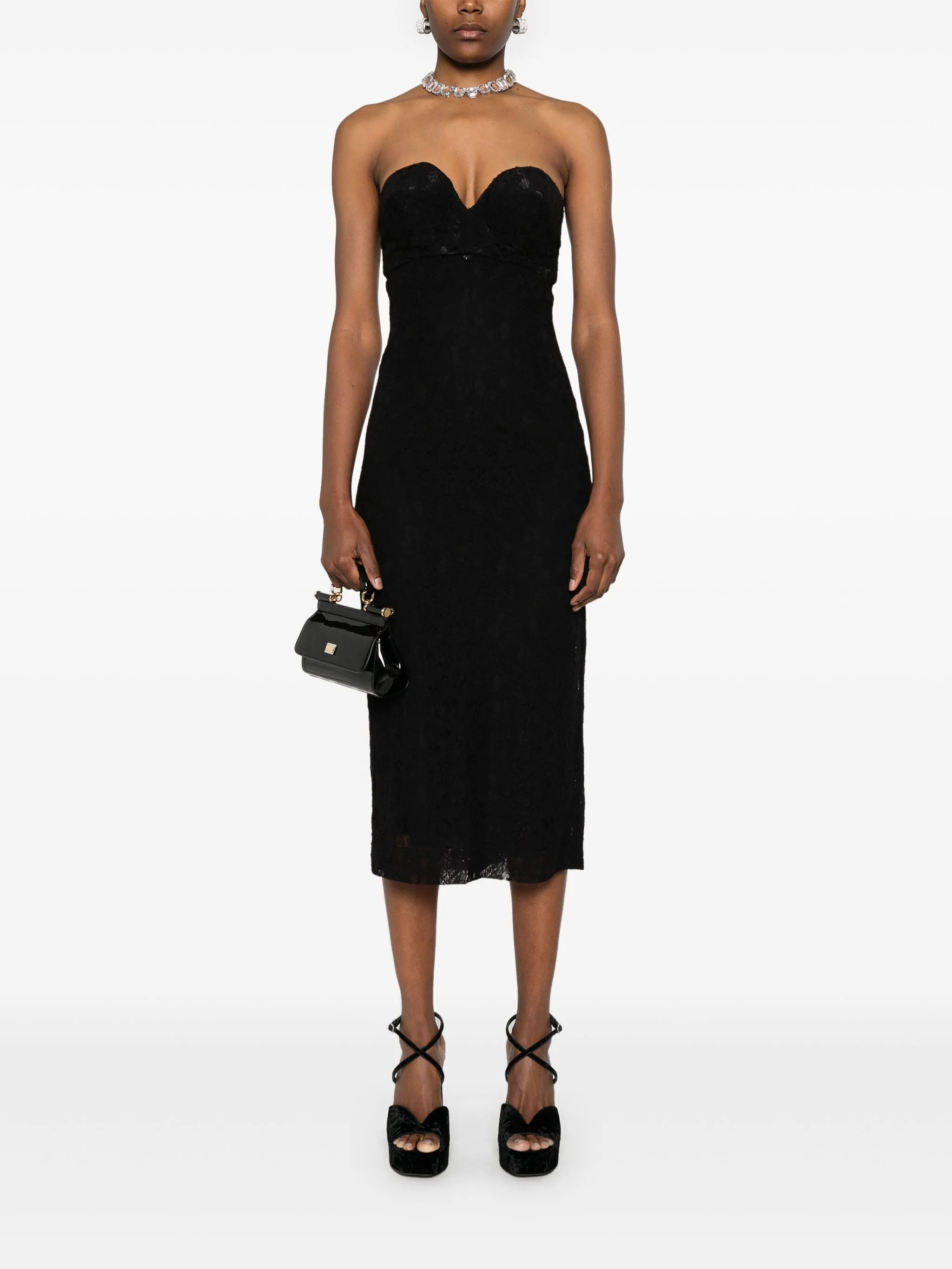 strapless lace dress