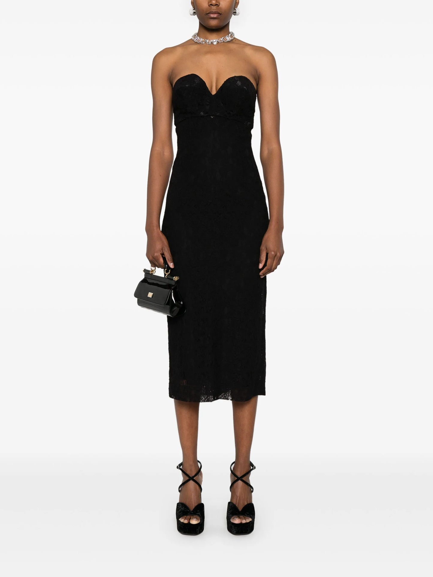 strapless lace dress