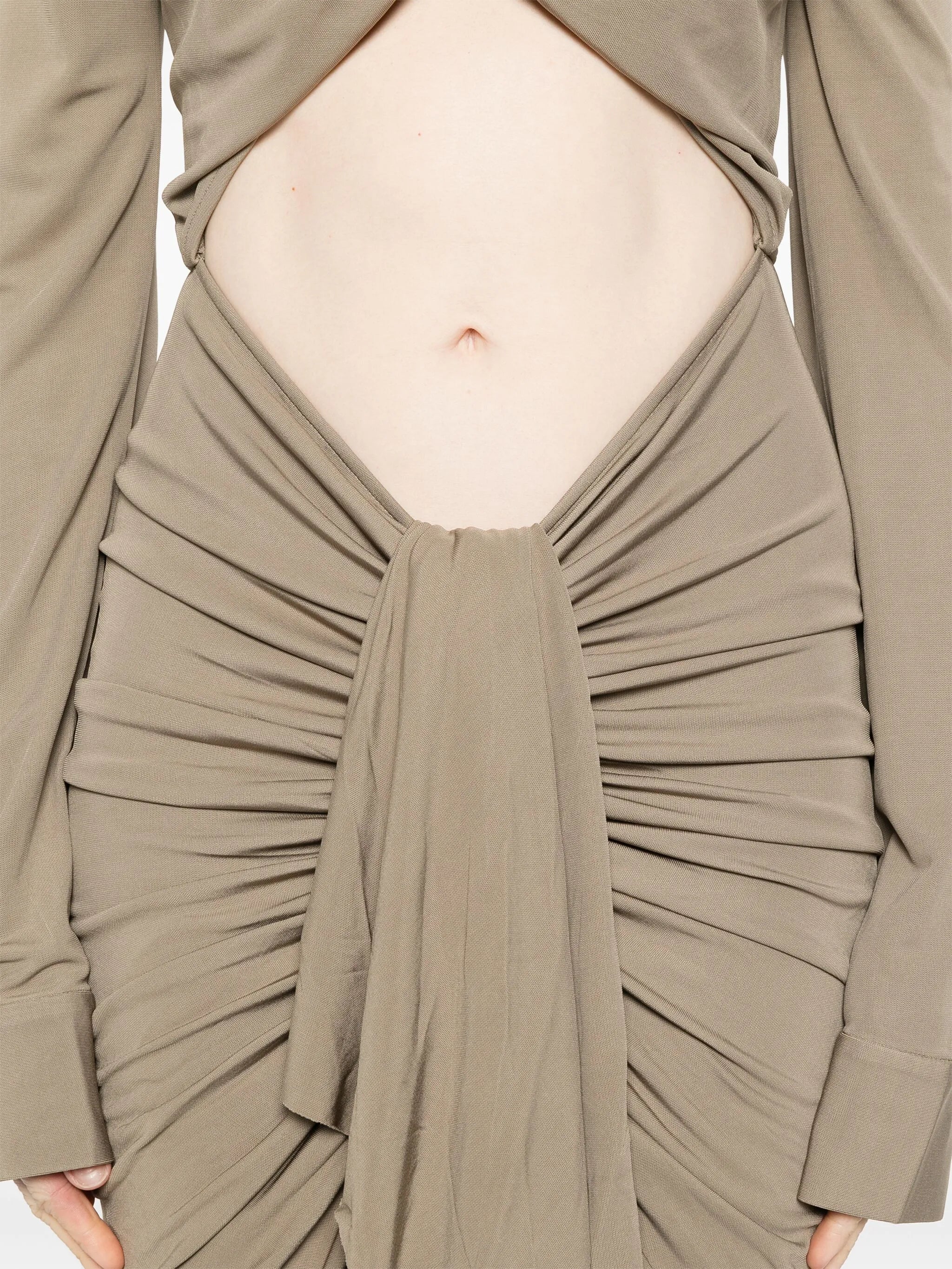 bateau draped maxi dress