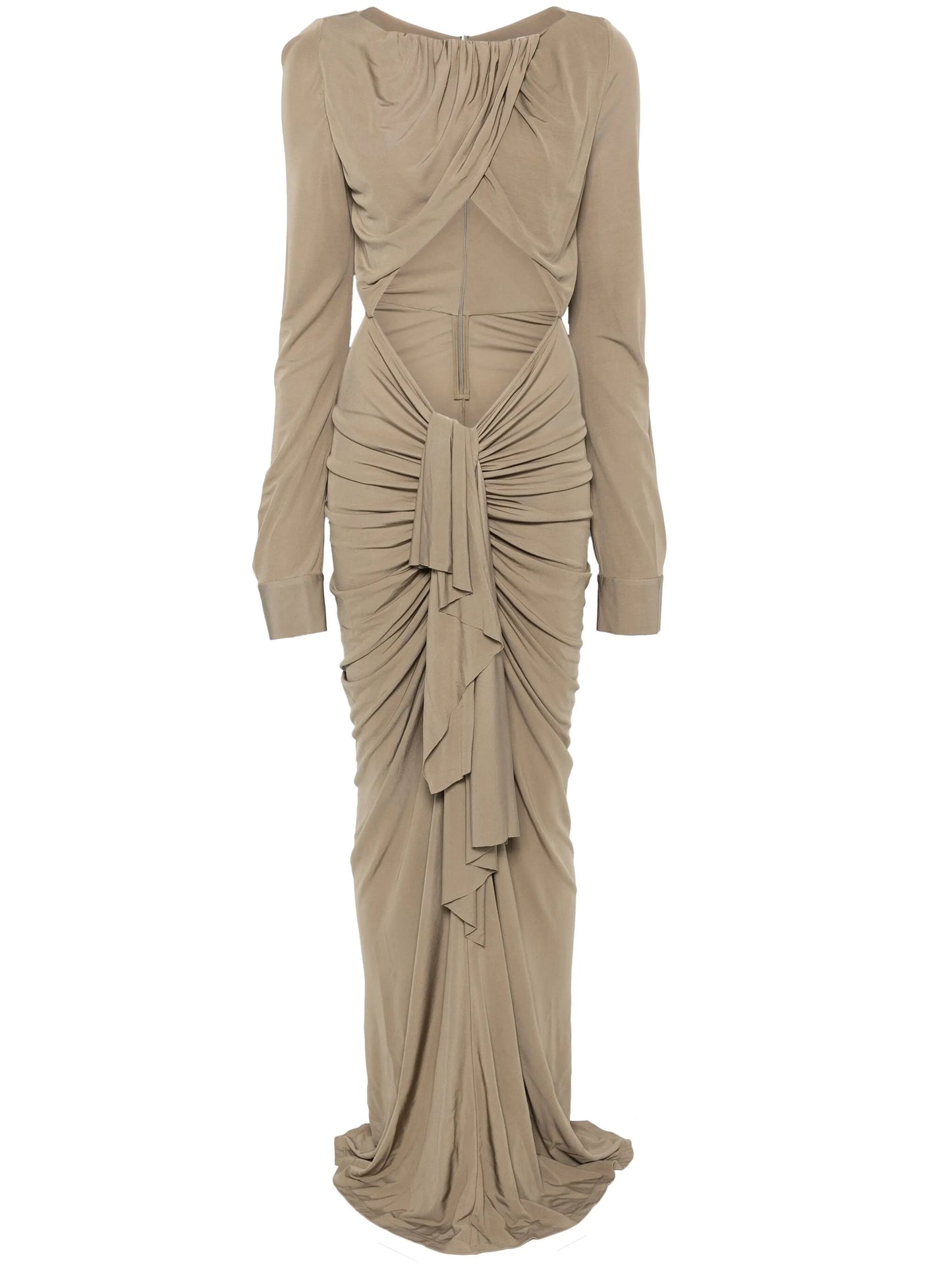 bateau draped maxi dress