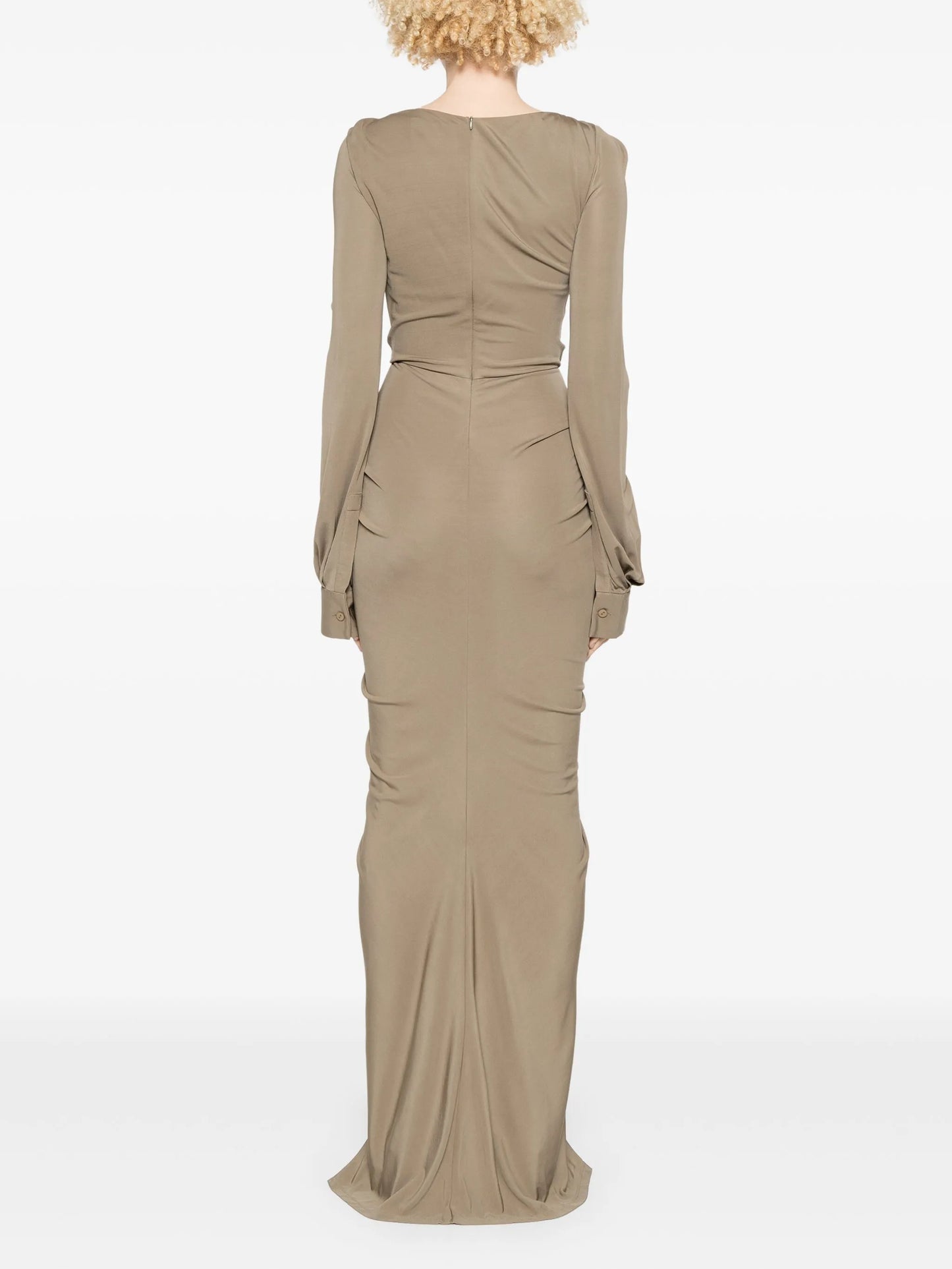 bateau draped maxi dress