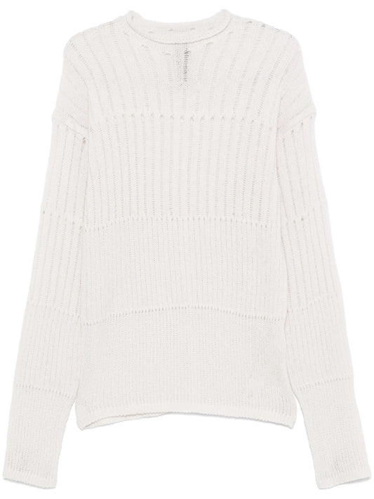 pointelle-knit sweater