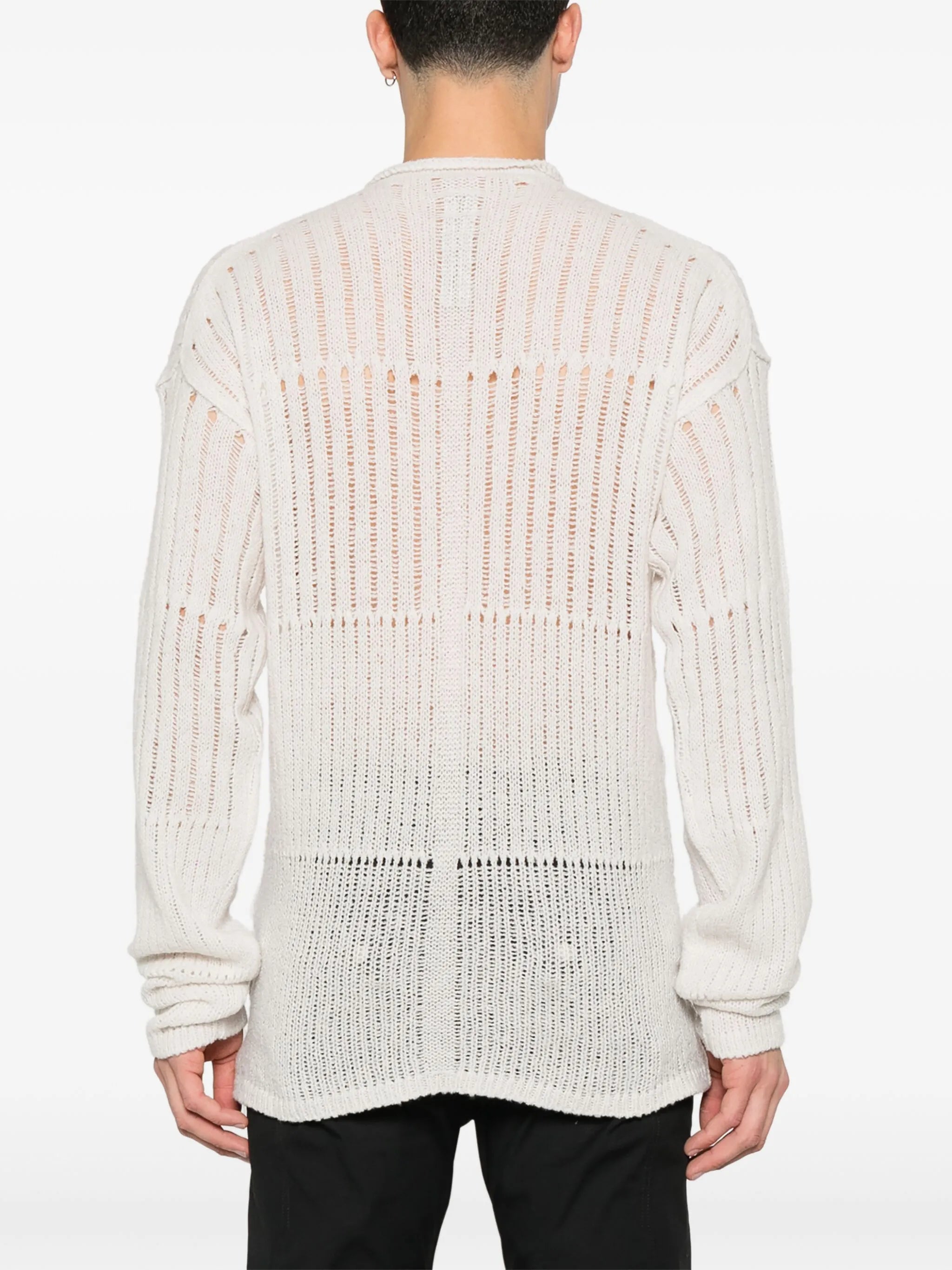 pointelle-knit sweater