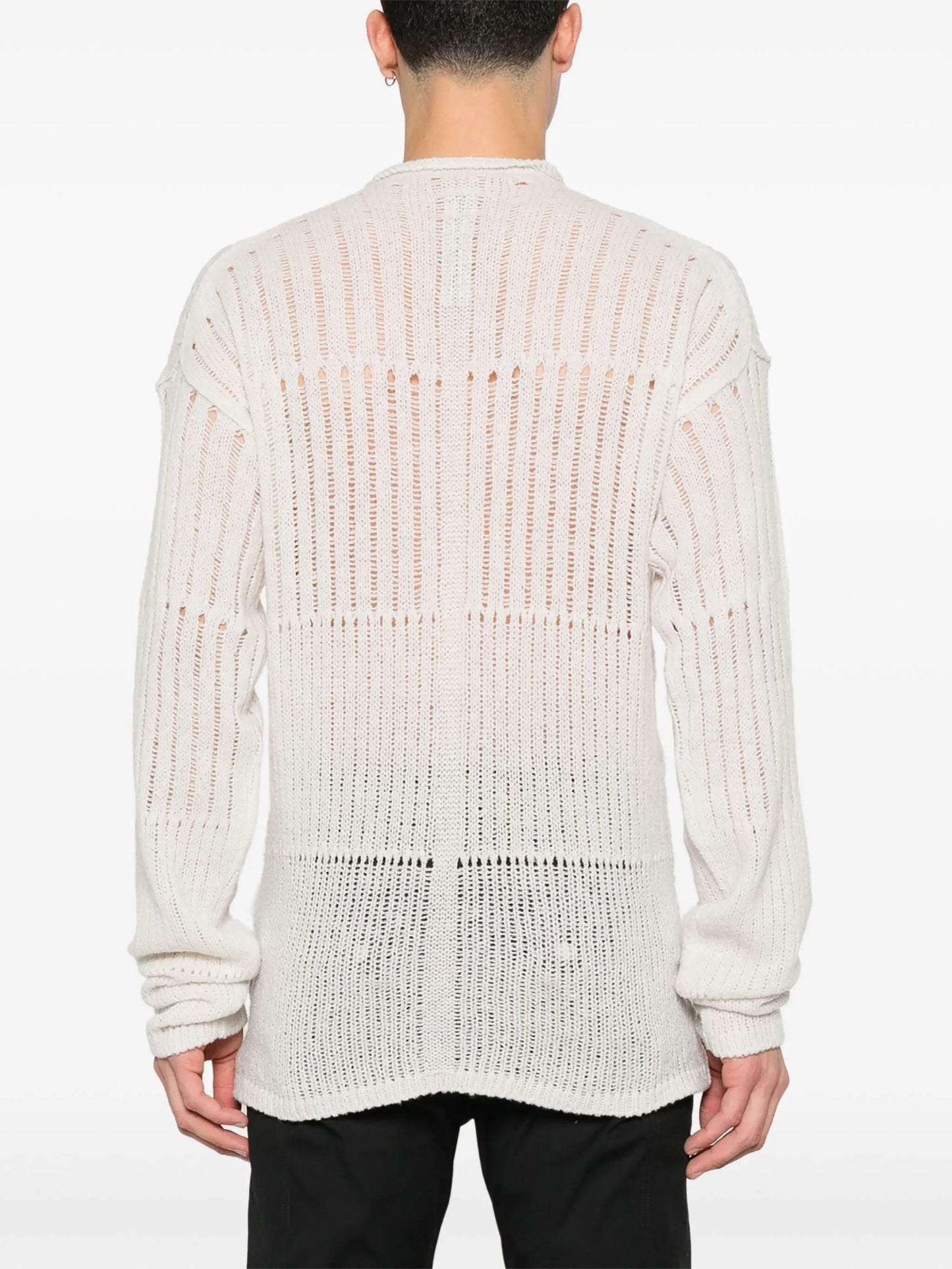 pointelle-knit sweater
