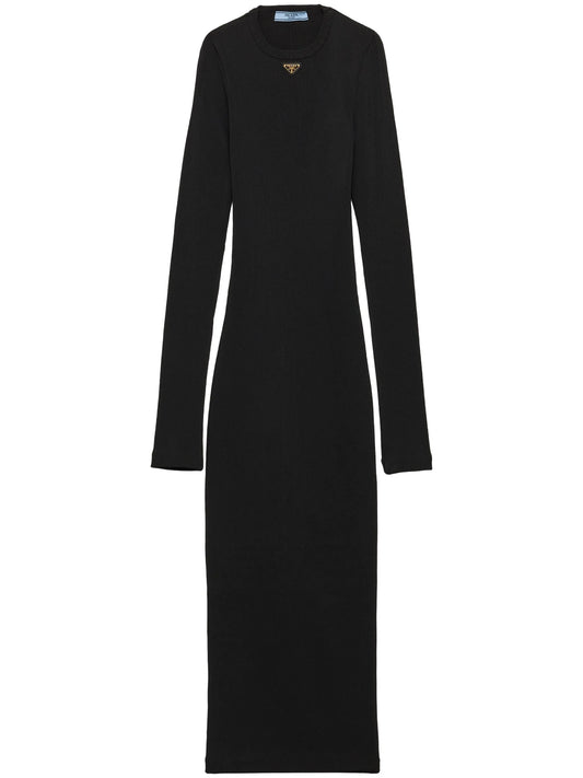 ribbed-knit midi dress