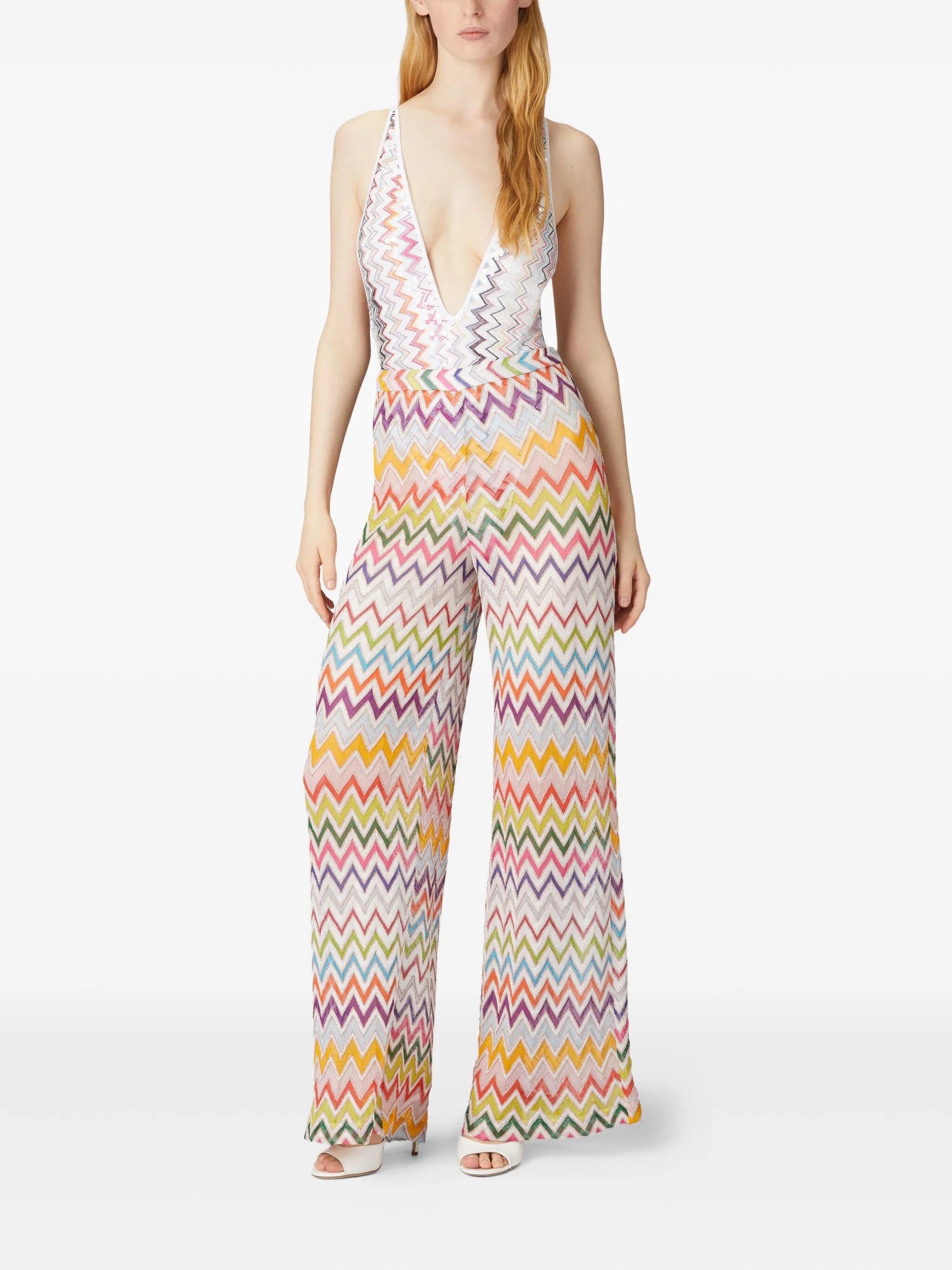 Zigzag-pattern trousers