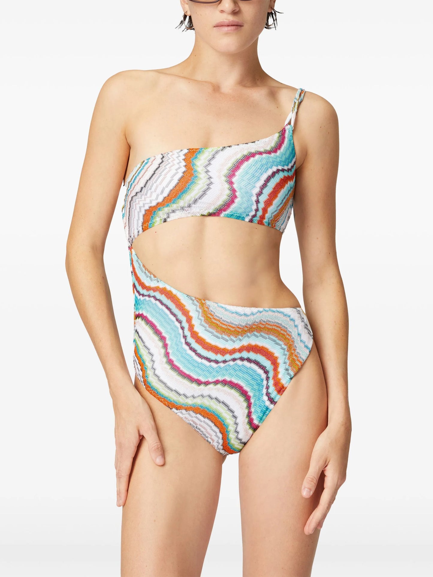 zigzag-woven swimsuit