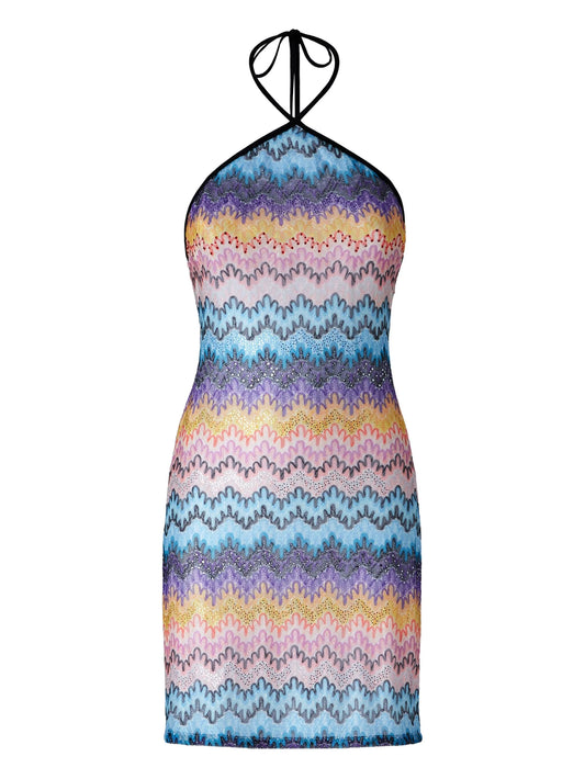 zigzag-pattern mini dress