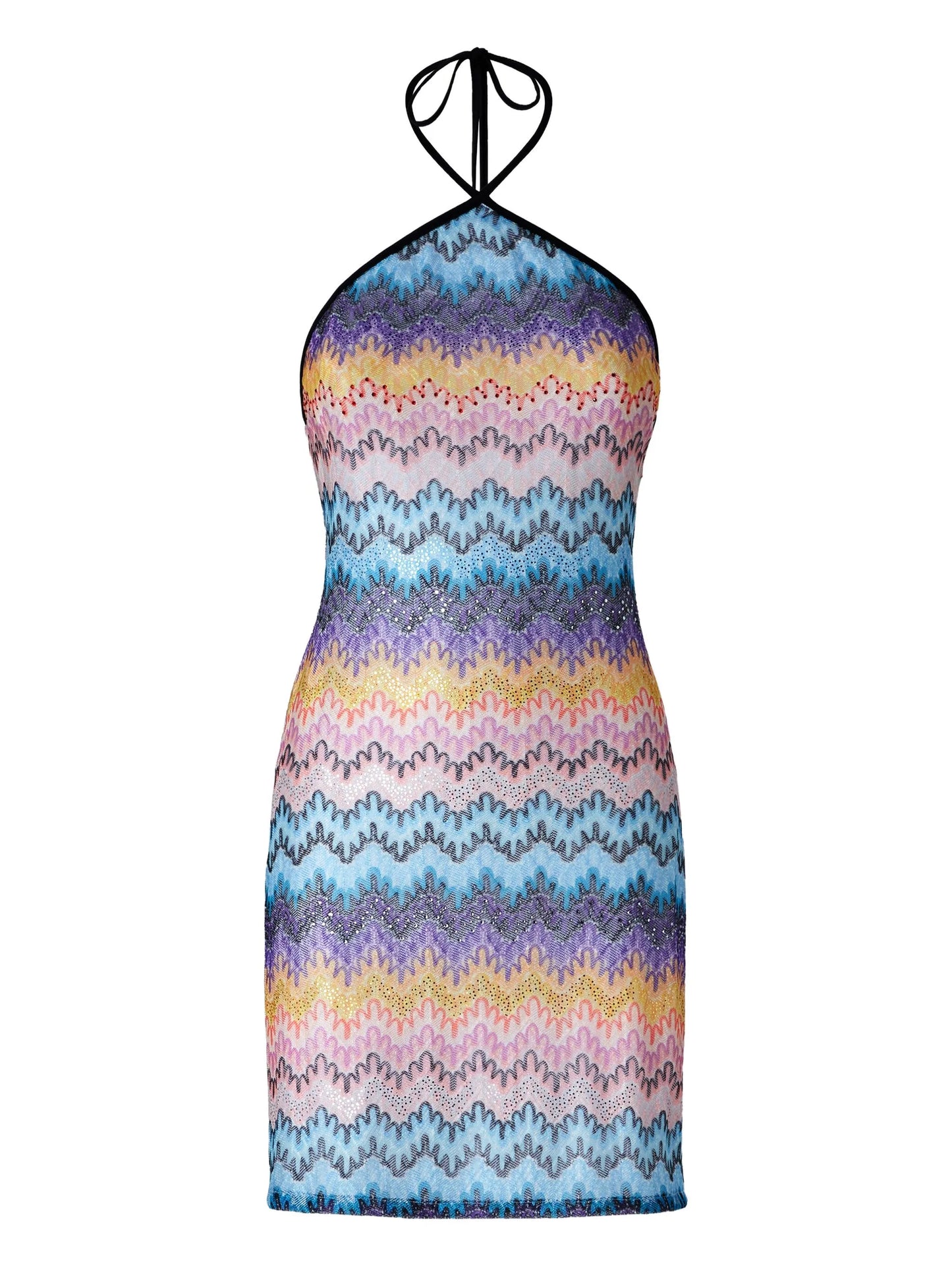 zigzag-pattern mini dress
