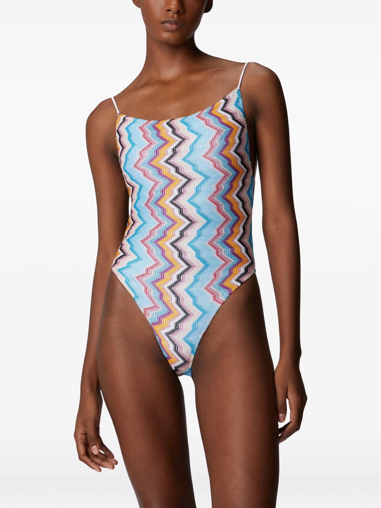 zigzag-pattern swimsuit