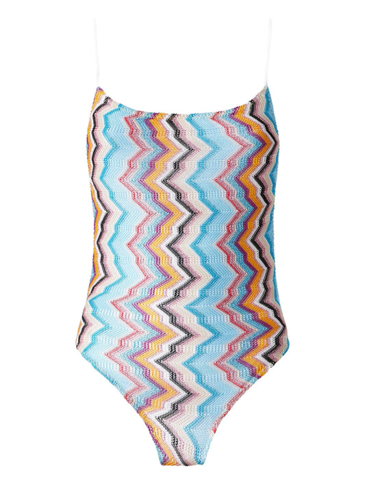 zigzag-pattern swimsuit