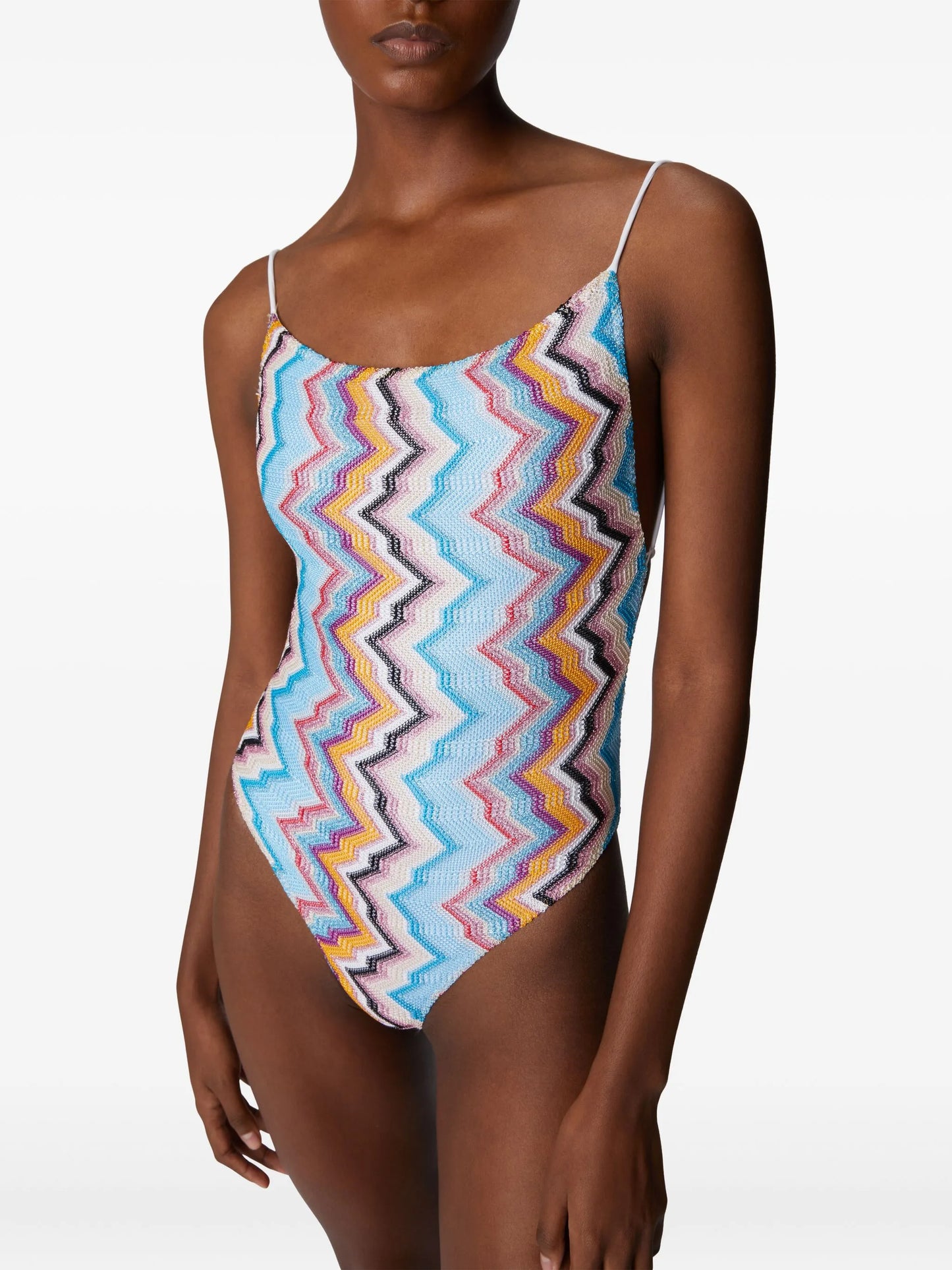 zigzag-pattern swimsuit