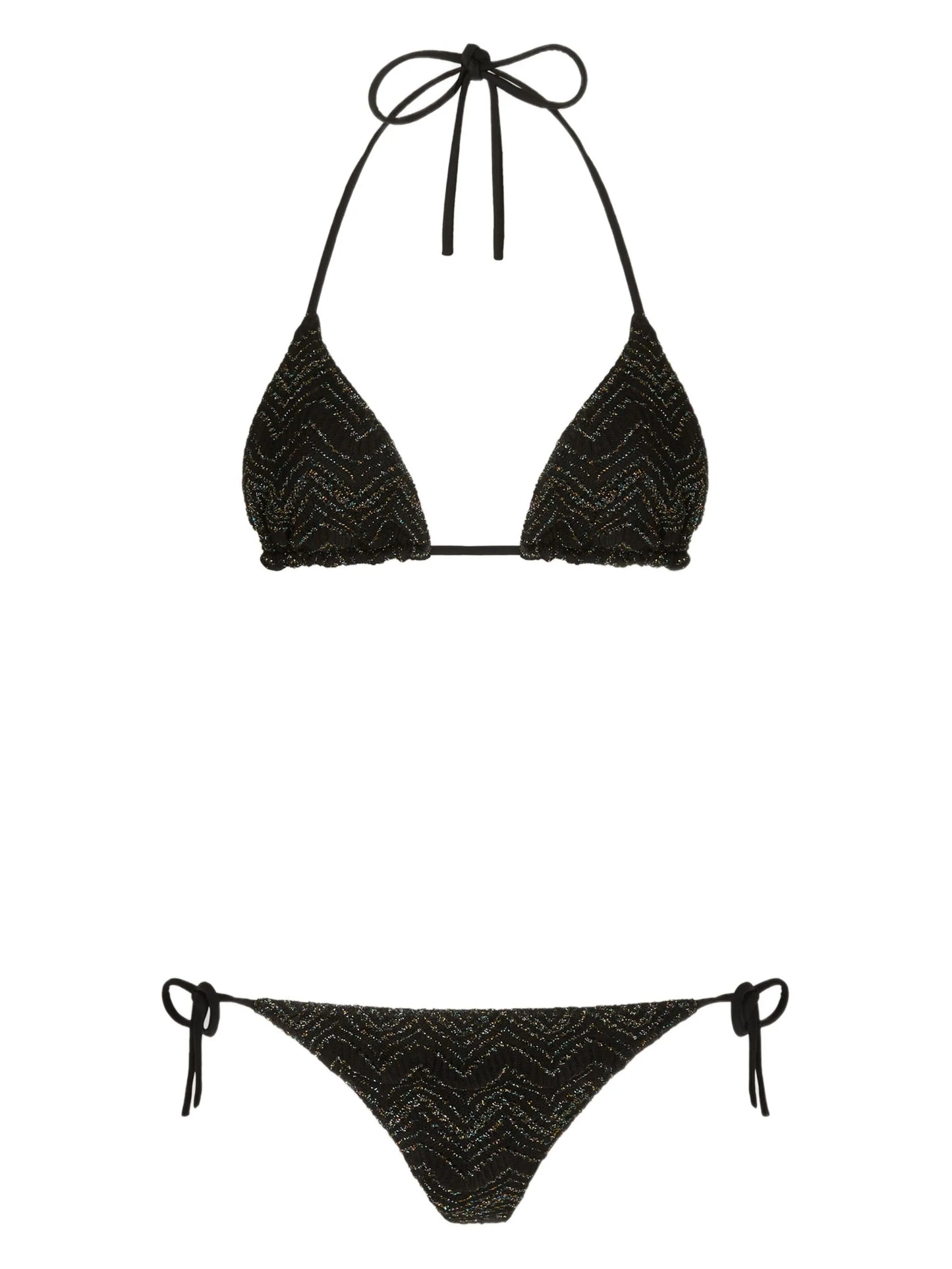 zigzag-knit bikini set