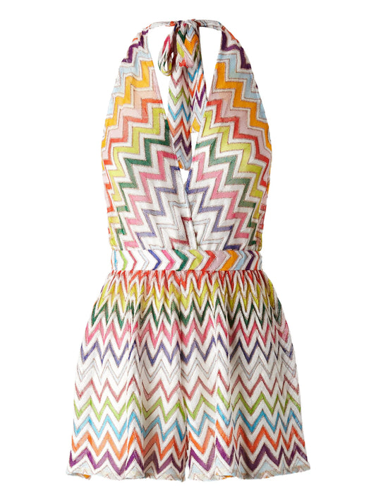 Zigzag-pattern playsuit