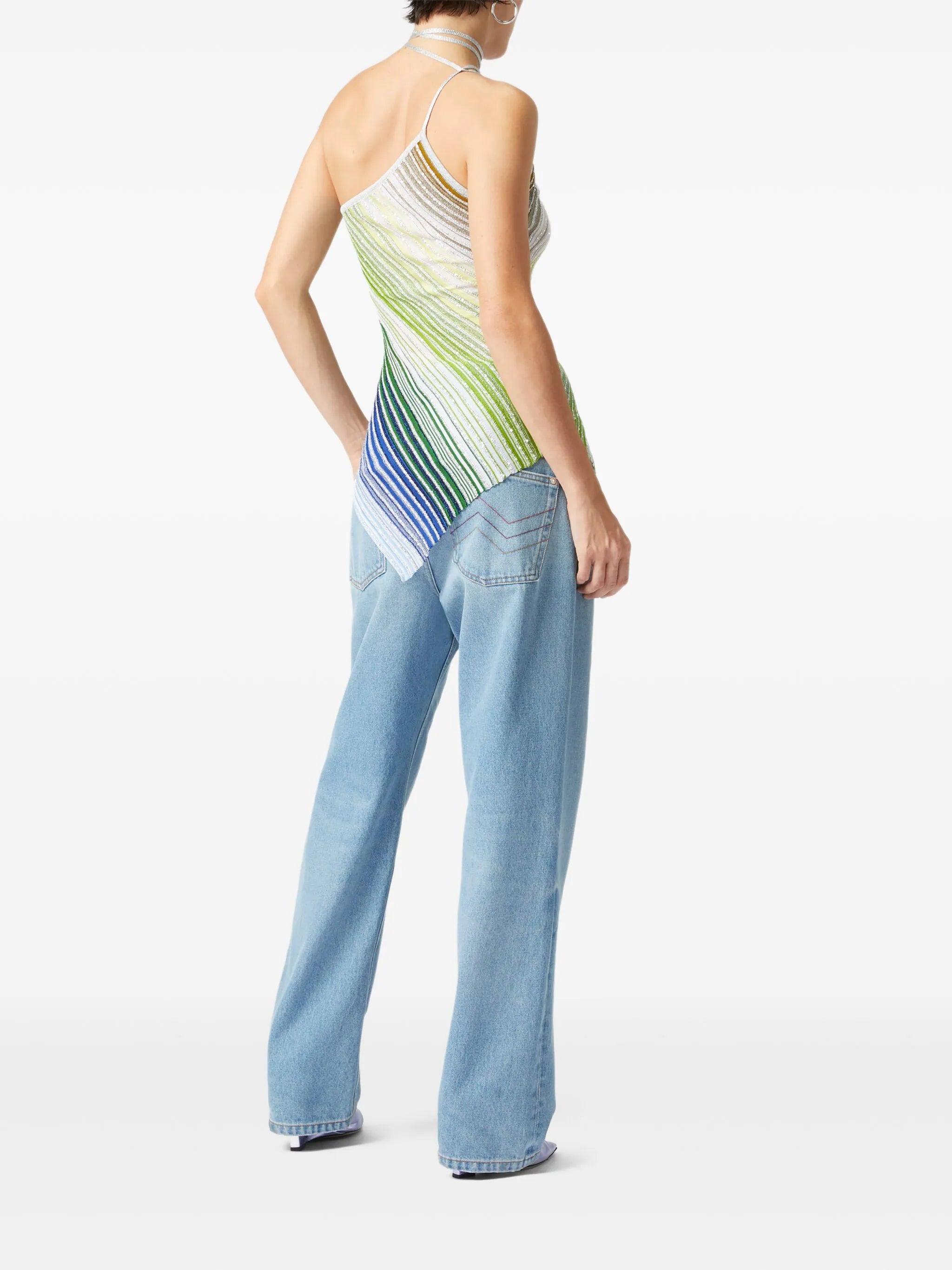 striped halterneck top