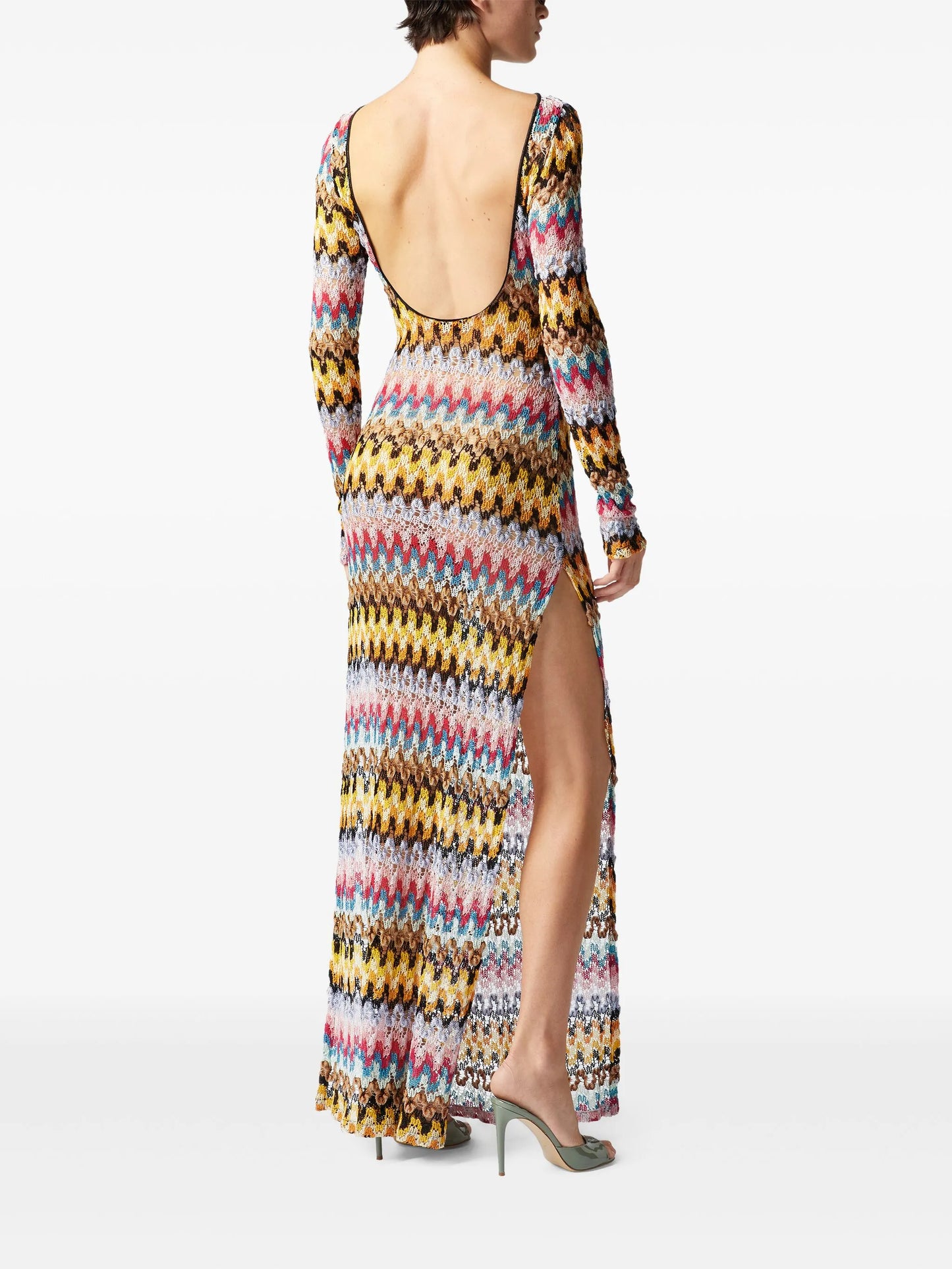 zigzag-woven maxi dress
