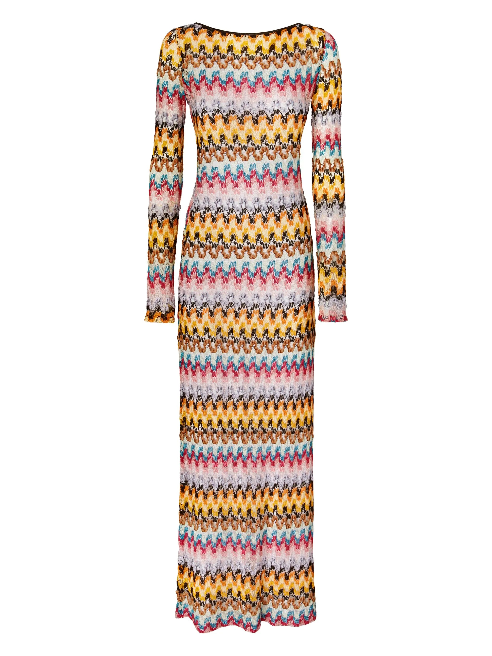 zigzag-woven maxi dress