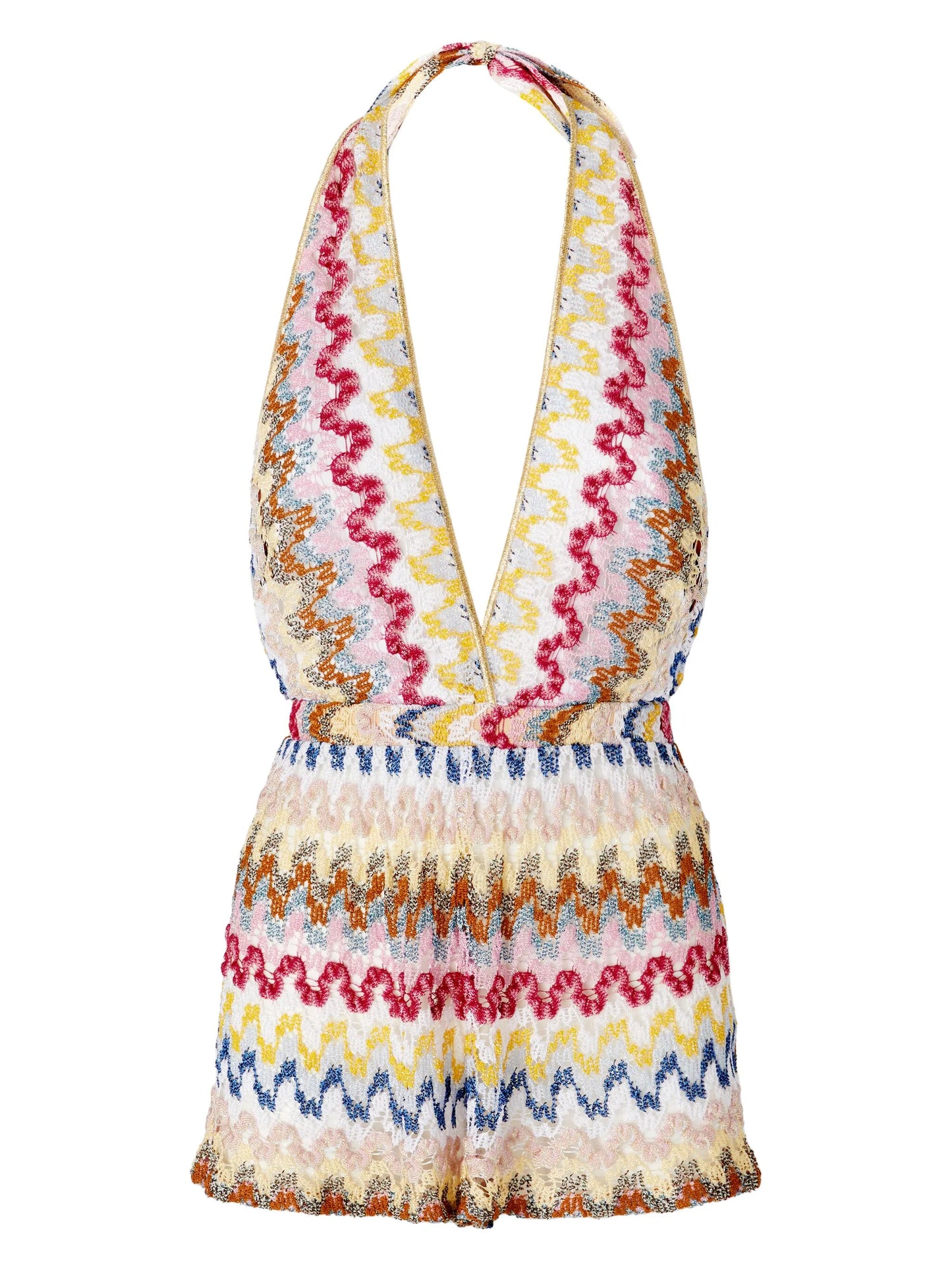 zigzag-woven playsuit
