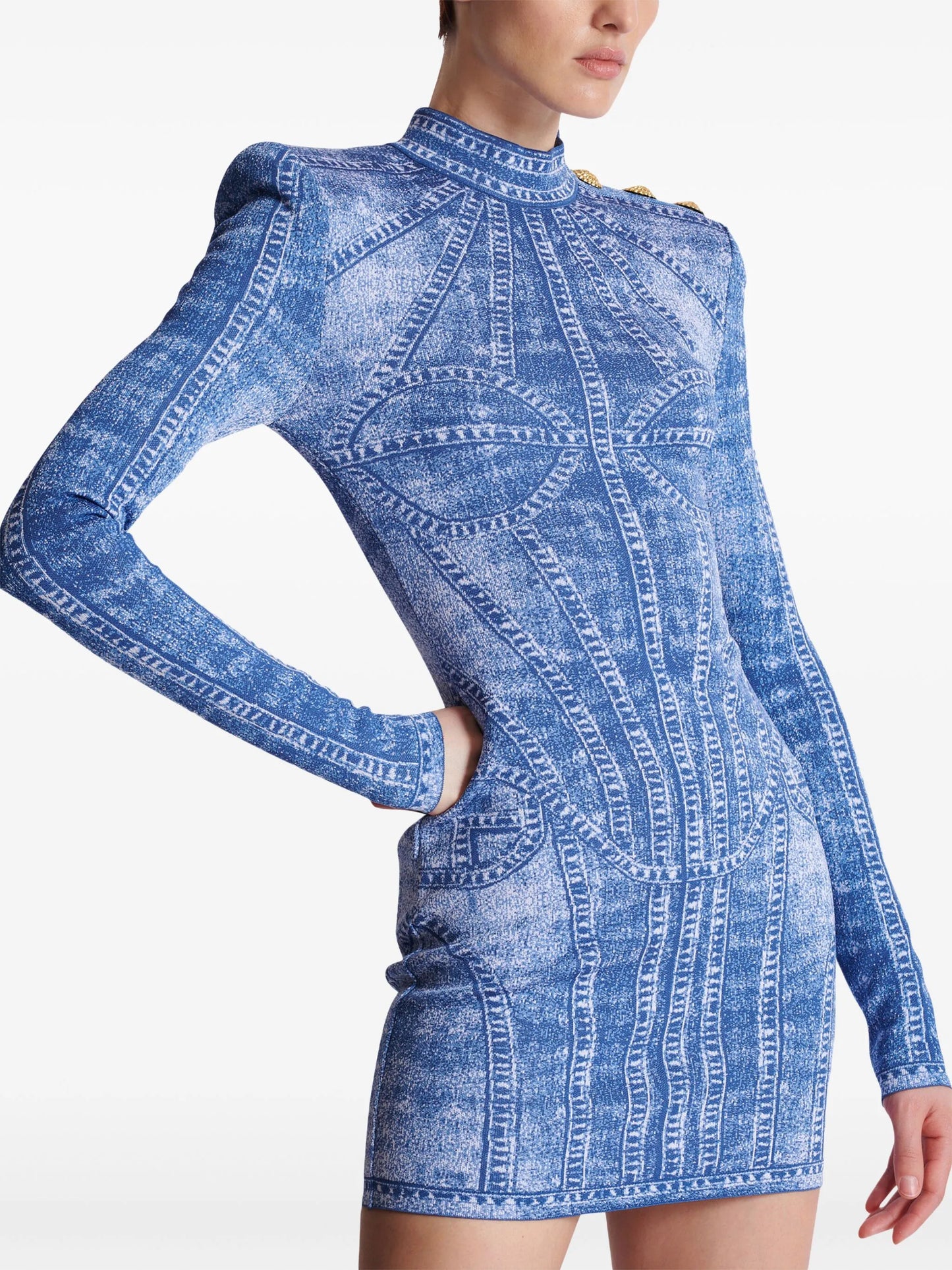 knitted jacquard mini dress