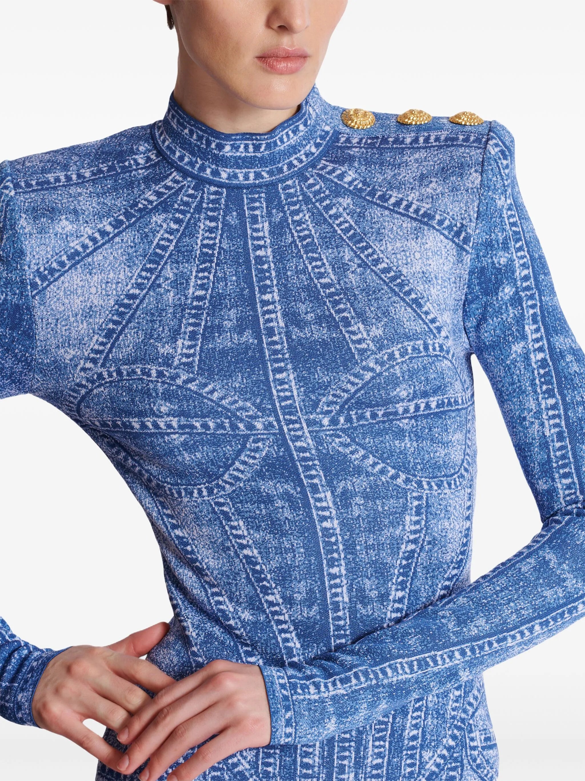 knitted jacquard mini dress