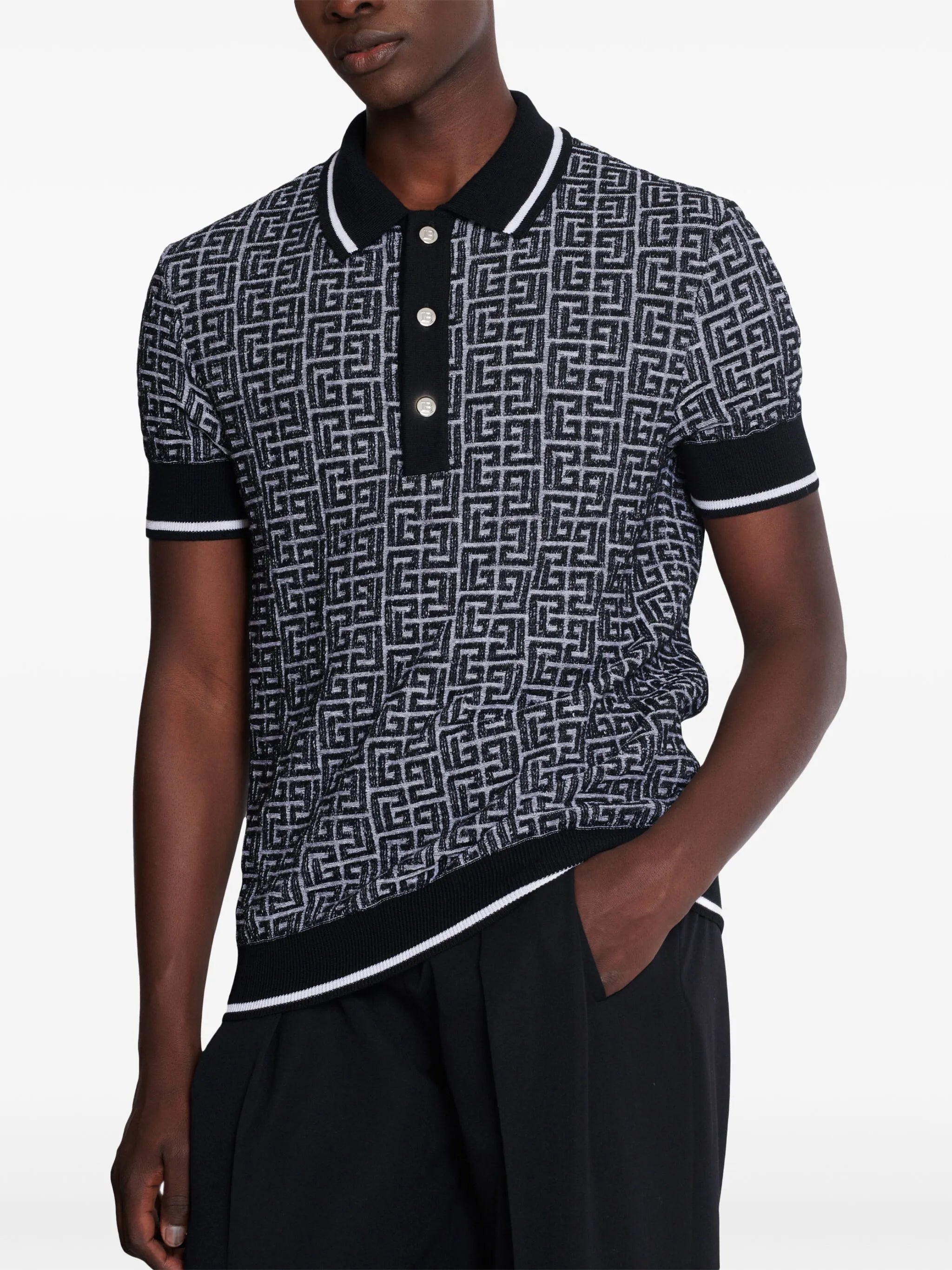 Labyrinth knitted polo shirt