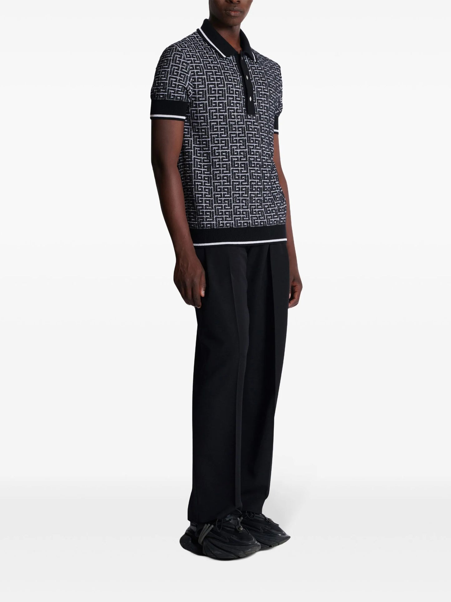 Labyrinth knitted polo shirt