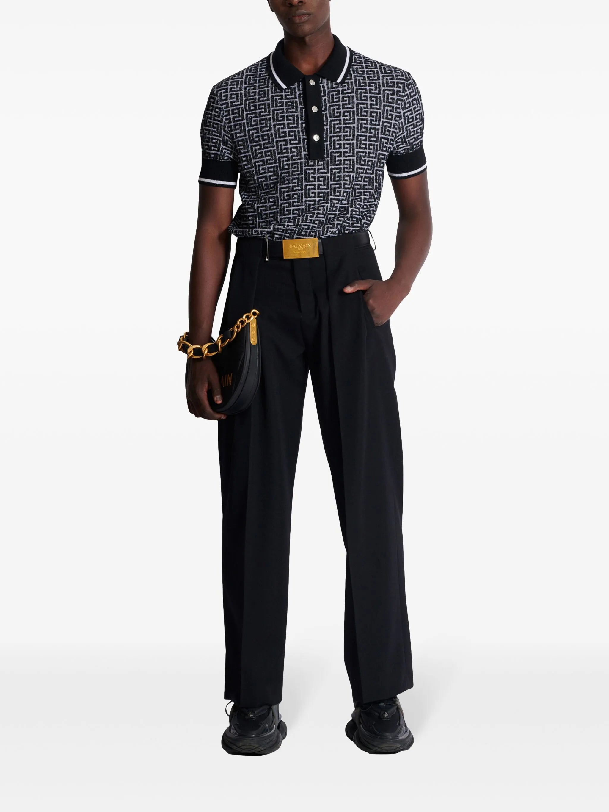 Labyrinth knitted polo shirt