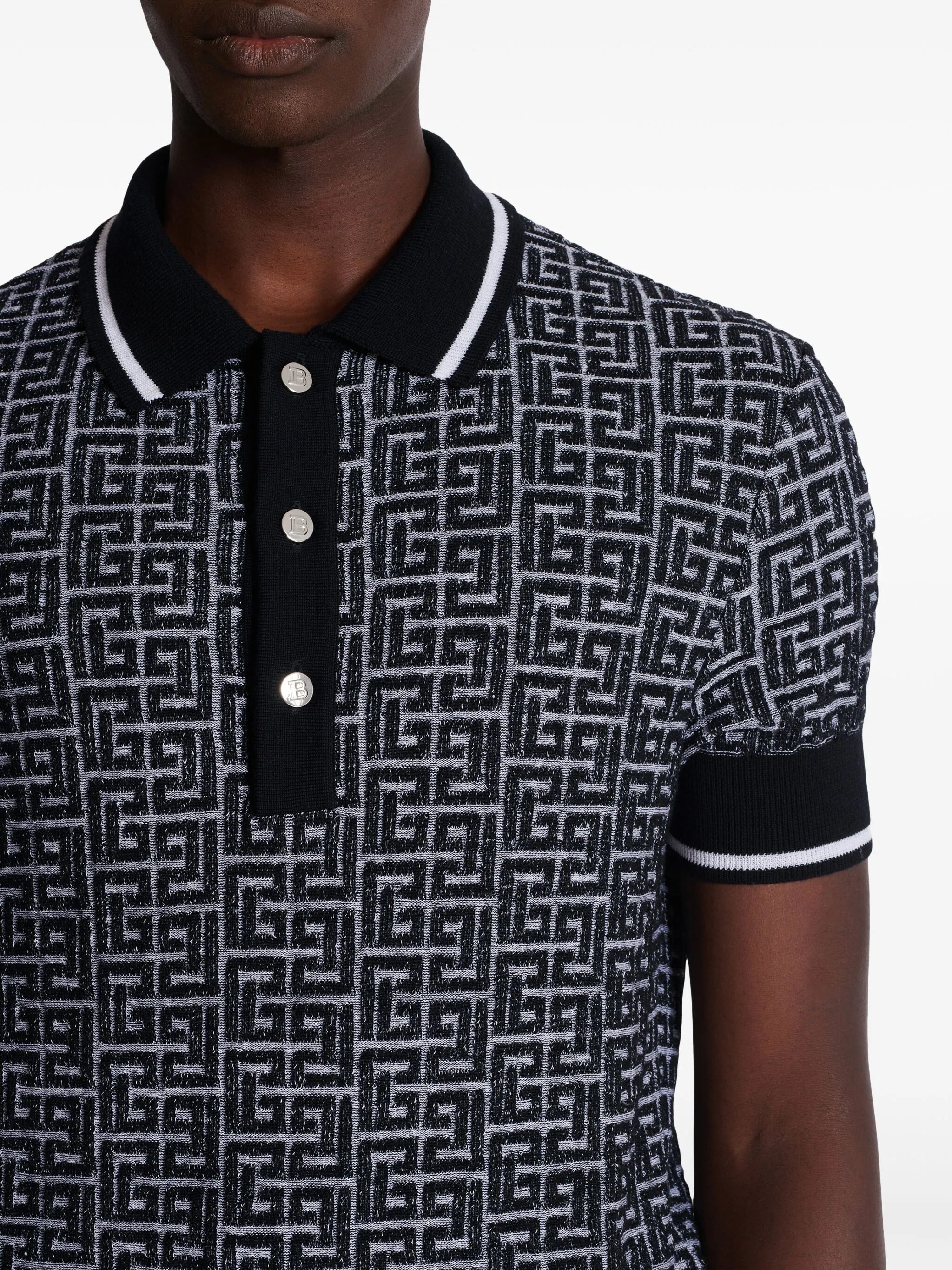Labyrinth knitted polo shirt