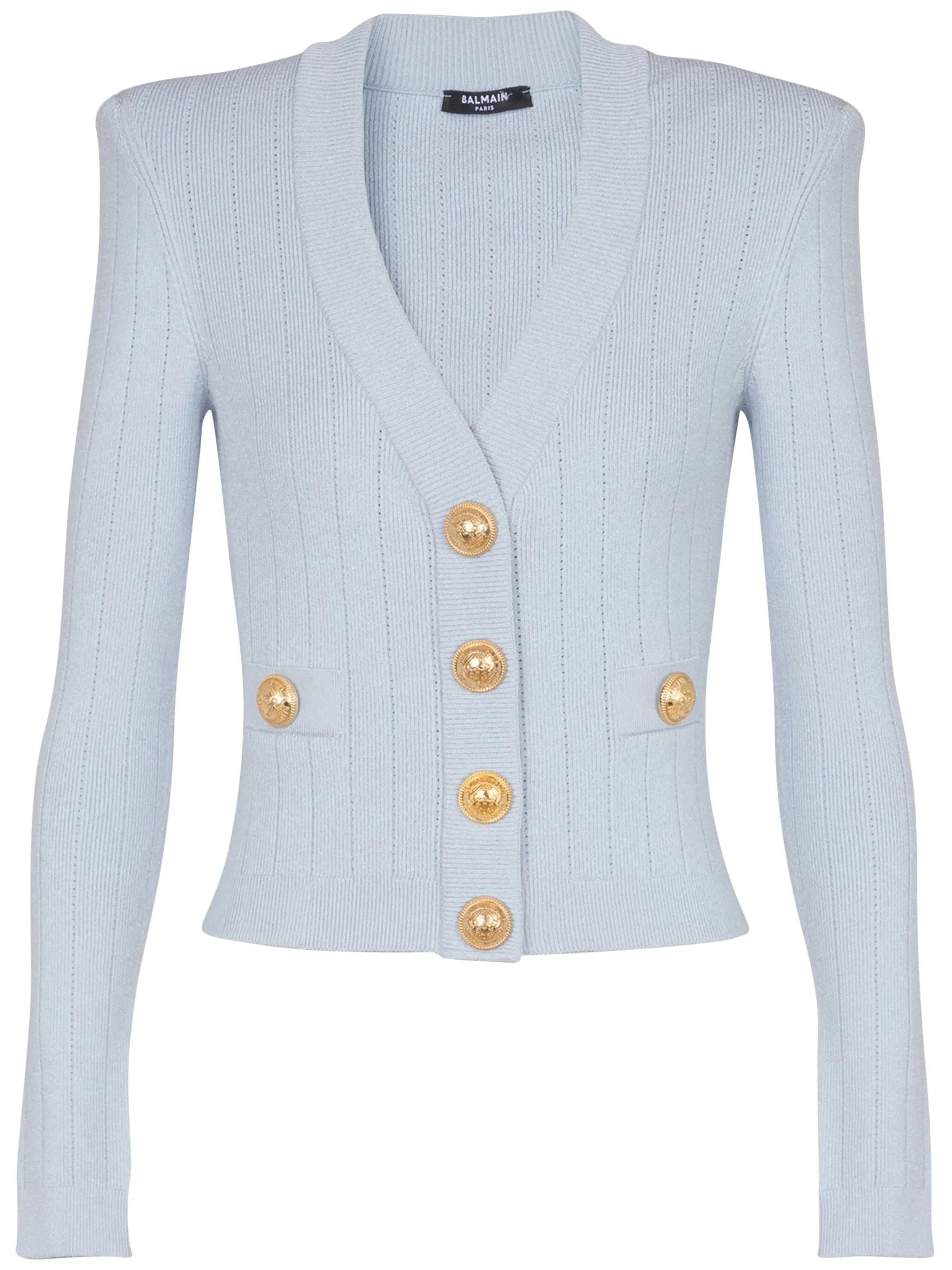 engraved-button cardigan