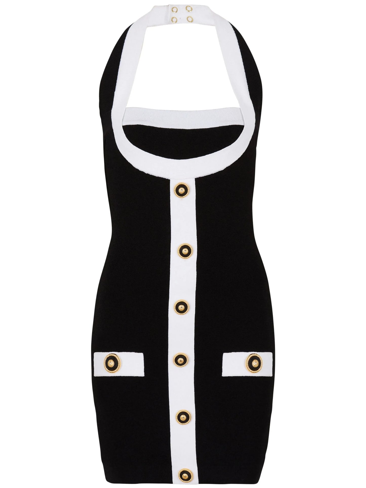 two-tone halterneck dress