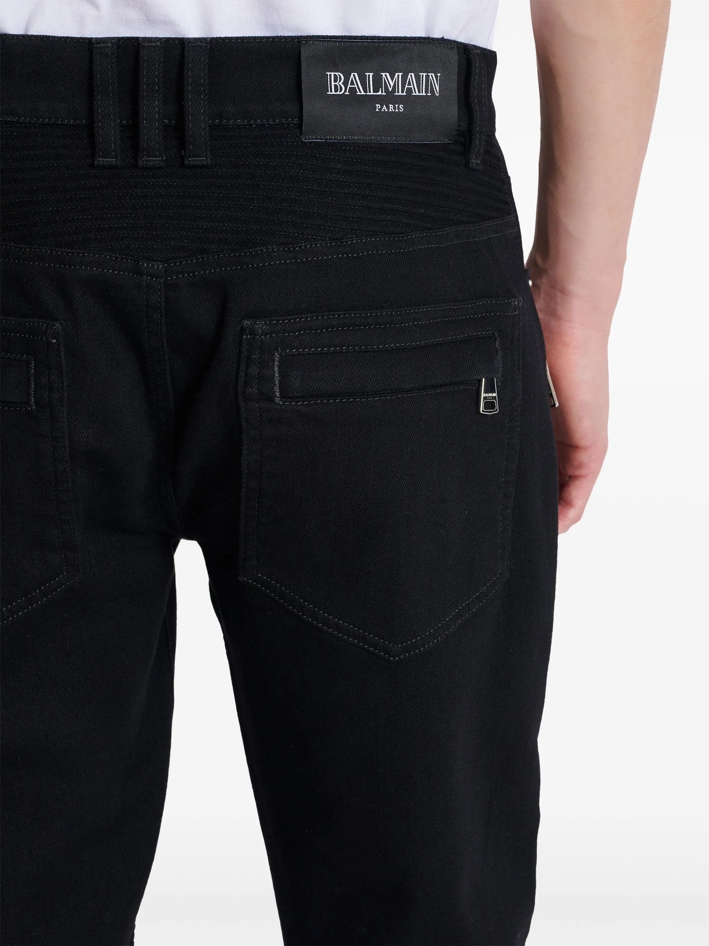 slim-fit biker jeans