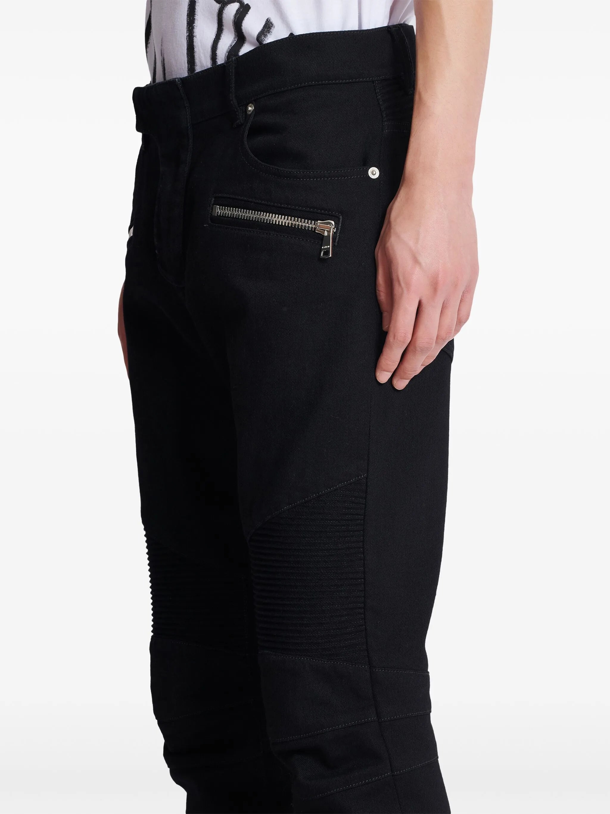 slim-fit biker jeans